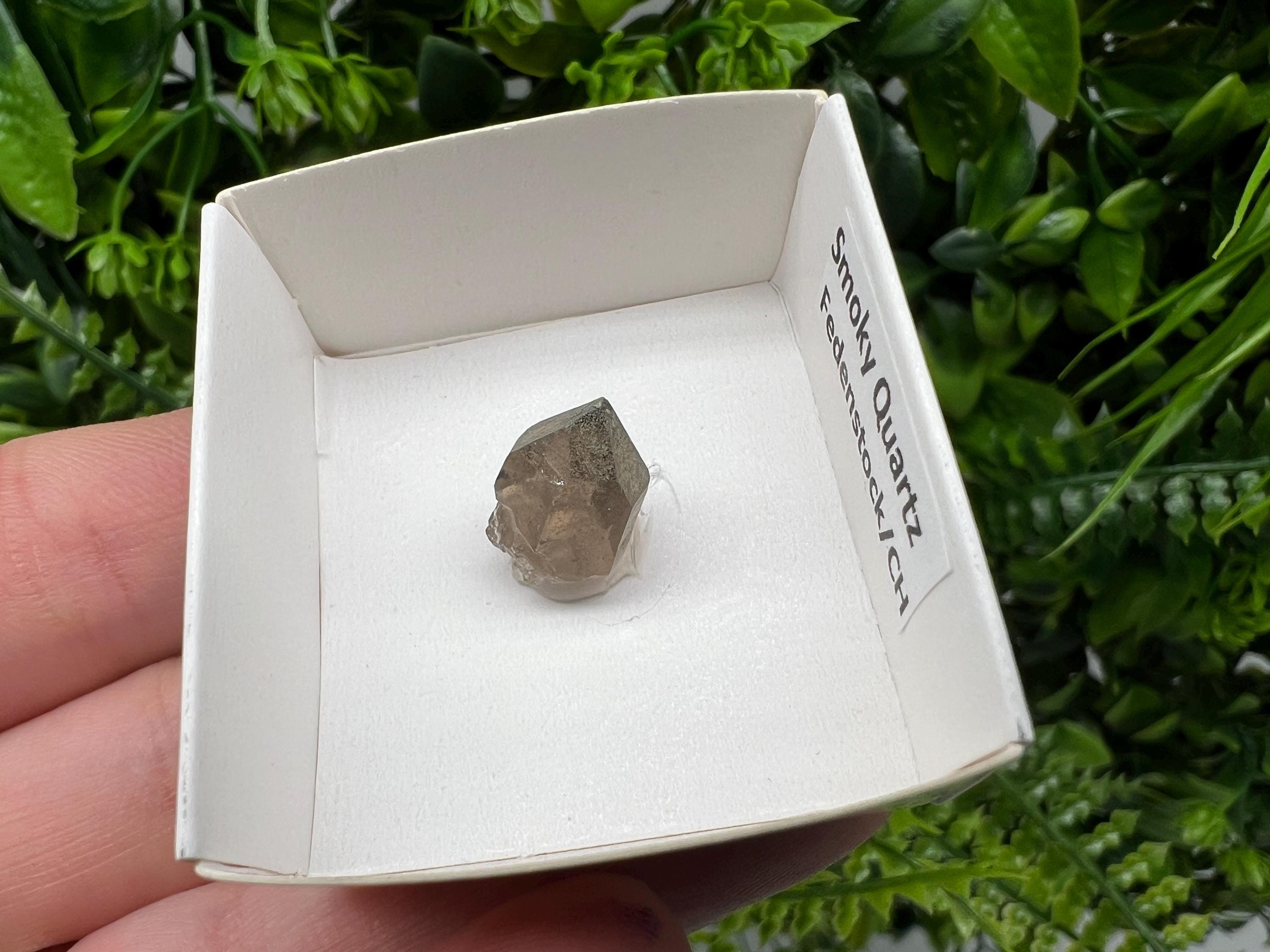 Rare Fedenstock Smoky Quartz Point, Swiss Mineral Specimen (15MM)