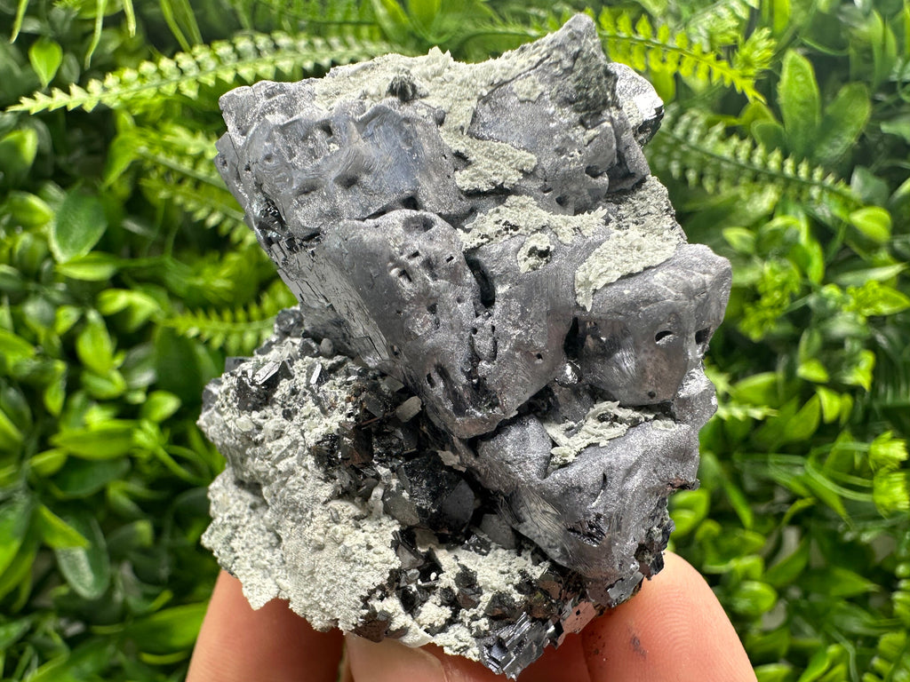 Galena on Sphalerite and Quartz, Borieva Mine Mineral Specimen
