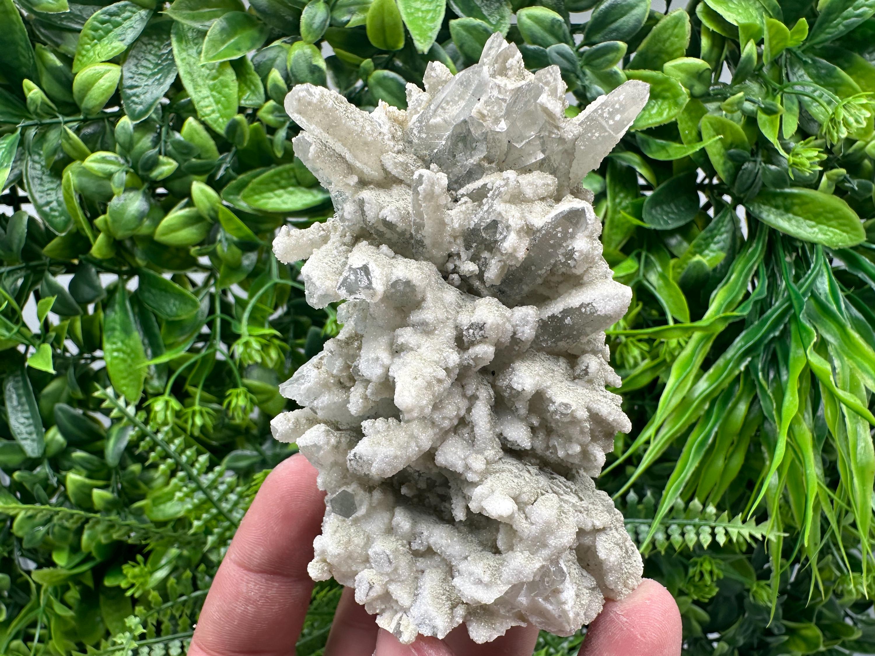 White Calcite Quartz Cluster, Krushev dol Mine, Bulgaria, Mineral Specimen