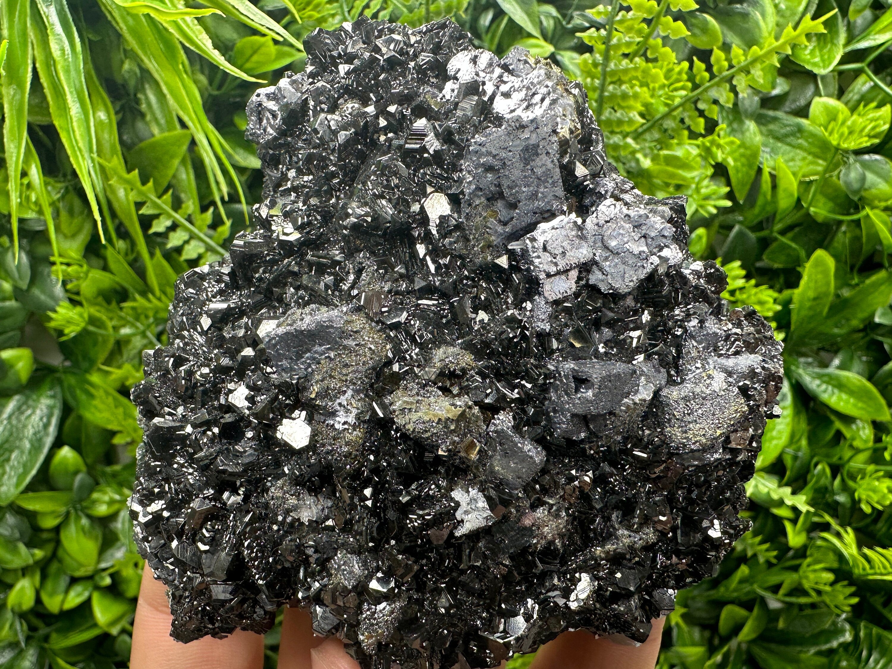 Galena, Pyrite, Chalcopyrite on Sphalerite Mineral Specimen, Bulgaria