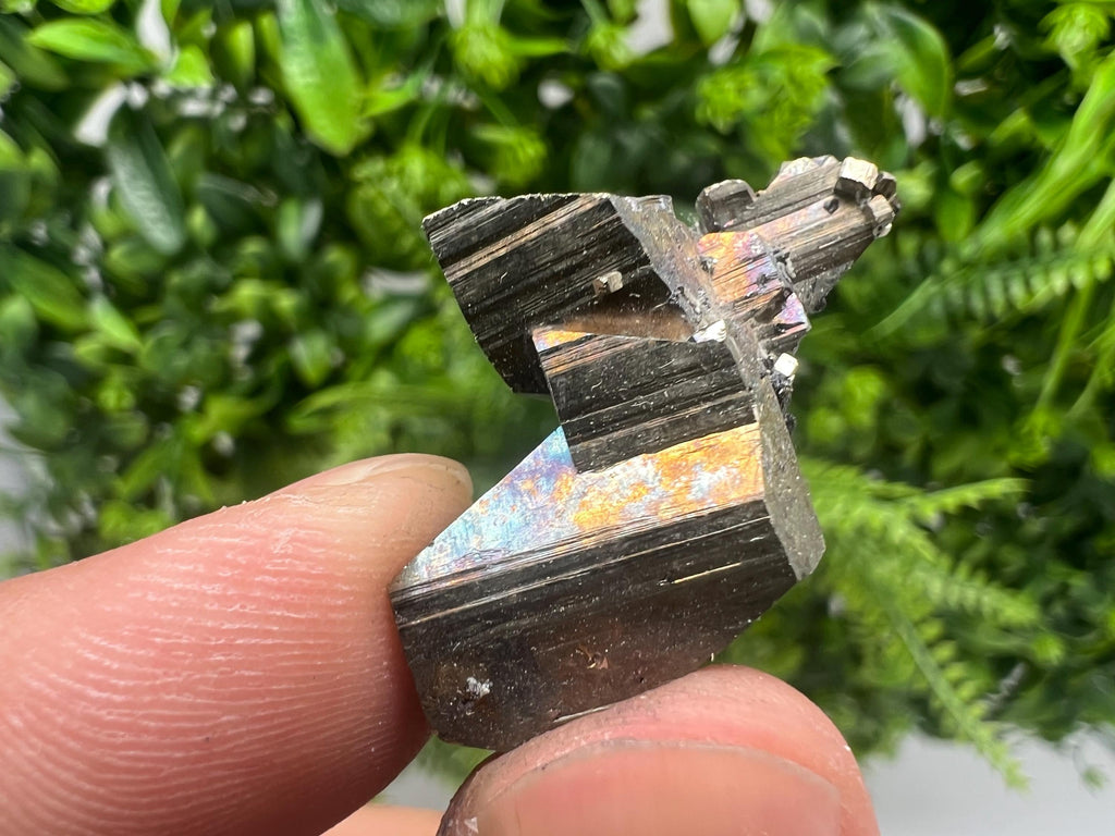 Mini Rainbow Pyrite Crystal Cluster, Bulgaria Borieva Mine