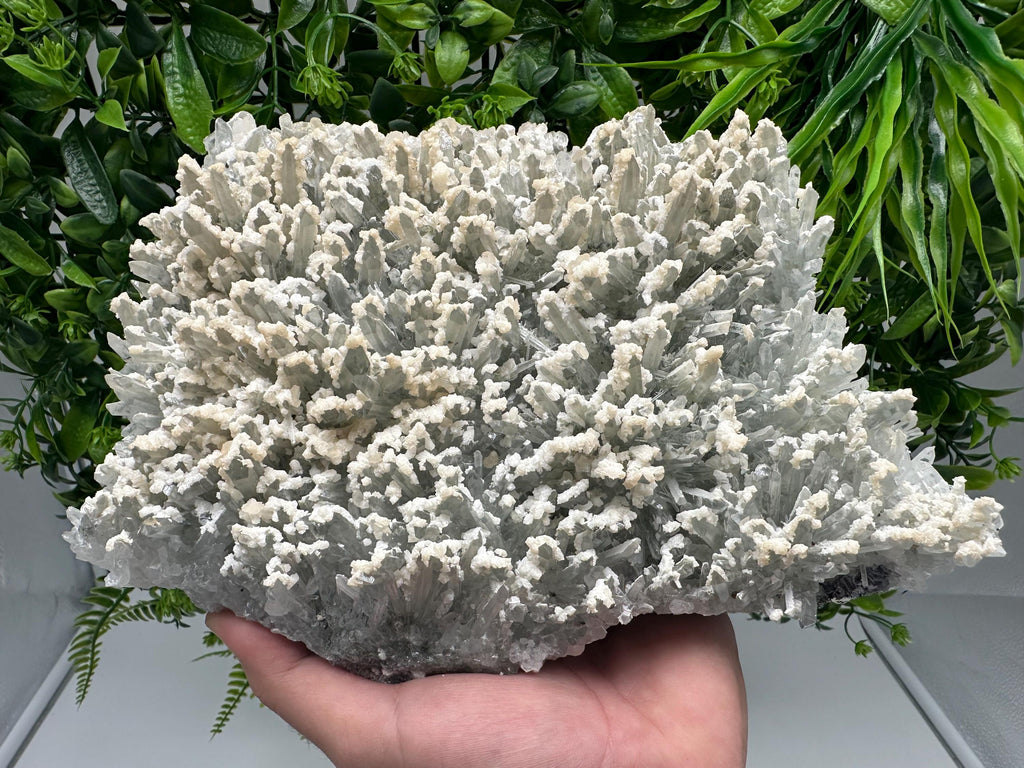 Quartz with Calcite Cluster: Krushev Dol Mine, Bulgaria