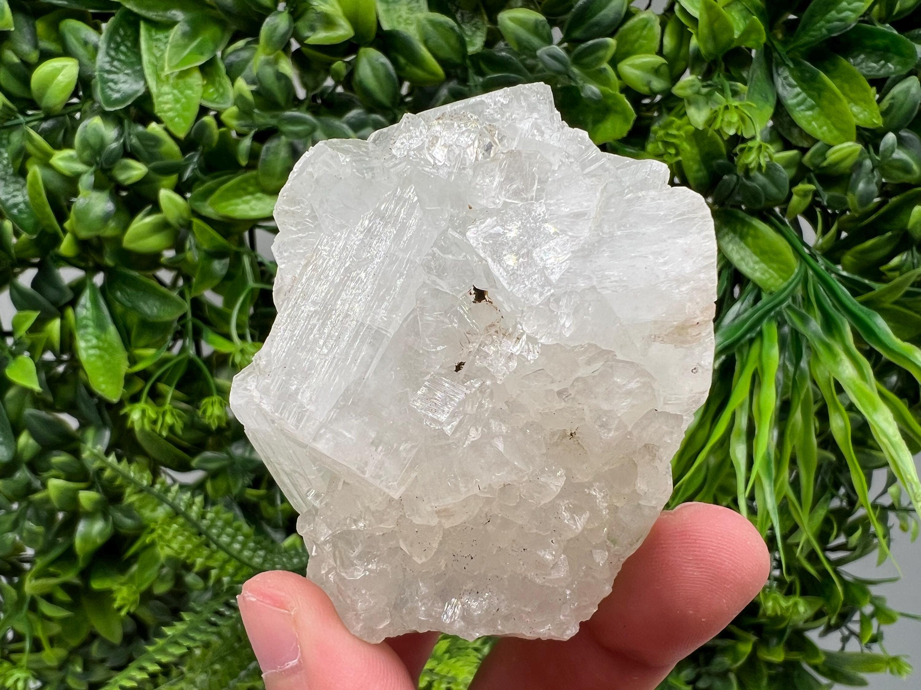 Transparent Apophyllite on Chalcedony, India Mineral Specimen