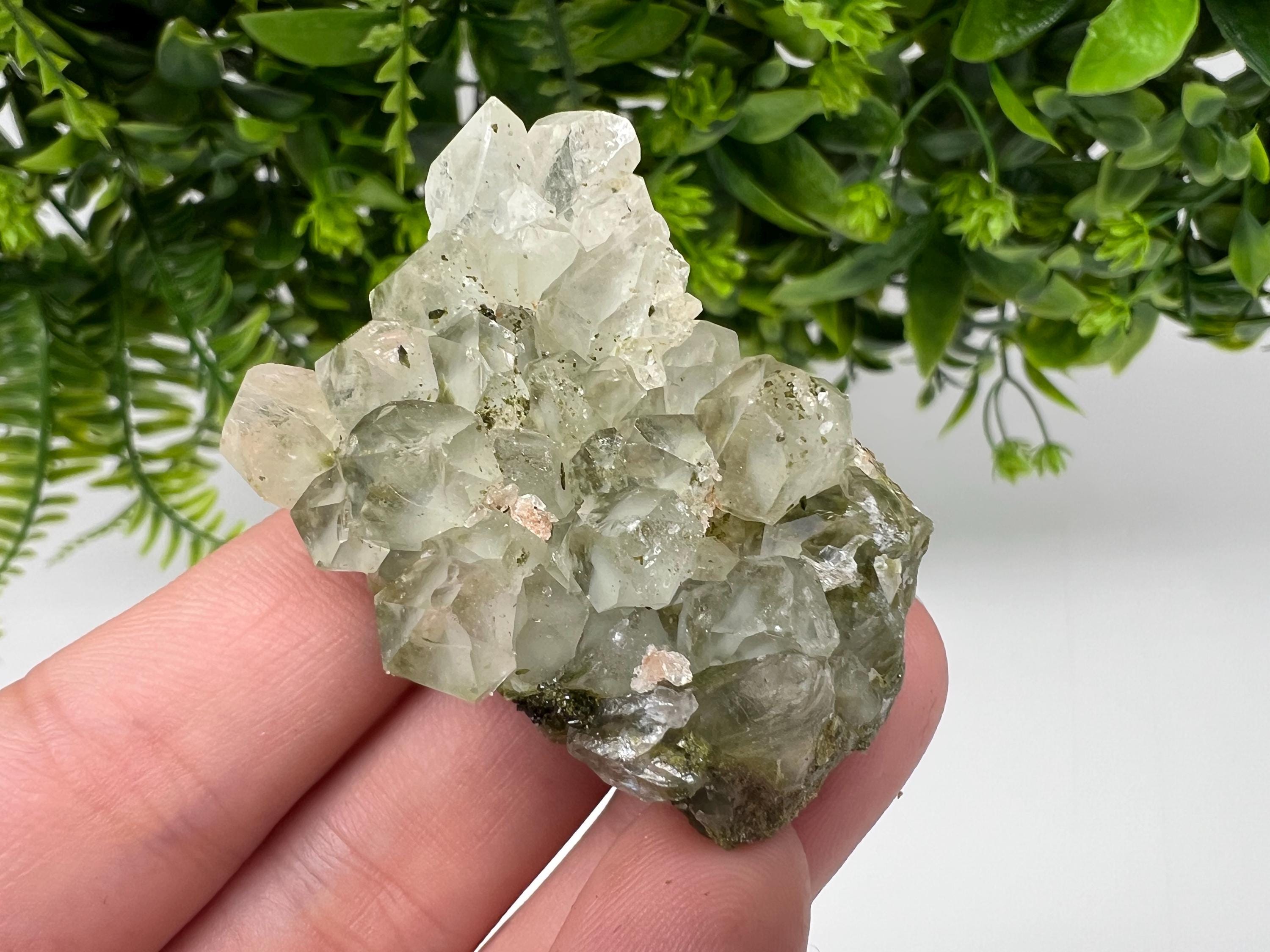 LARGE, Green Epidote with Quartz Crystals - Extremely Sparkly with Rainbows,souvenirs collection stone,gift,decor, Eastern Anatolian, Turkey