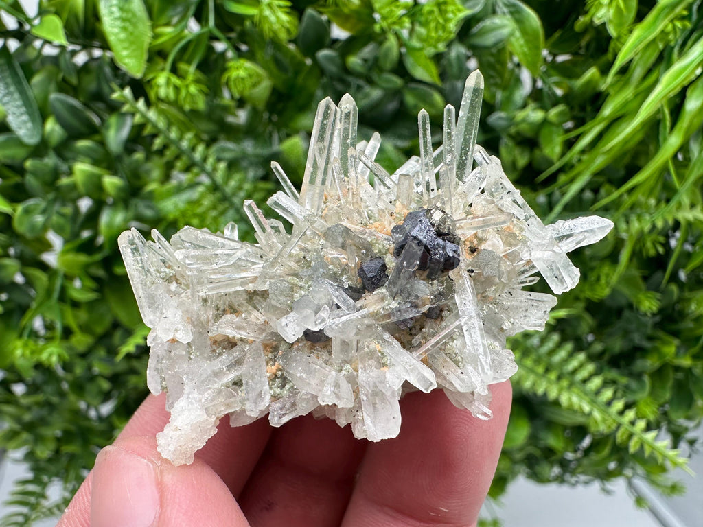 Quartz with Epidote Mineral Specimen, Borieva Mine, Bulgaria