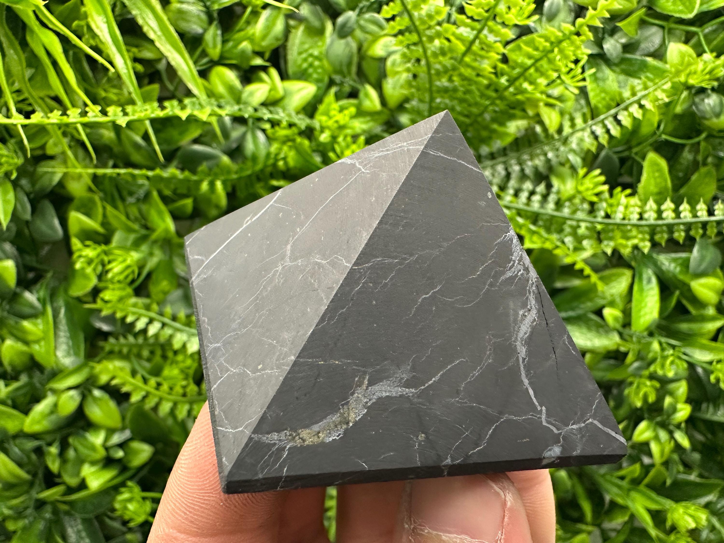 Shungite Pyramid (6cm): EMF & 5G Protection, Healing Crystal