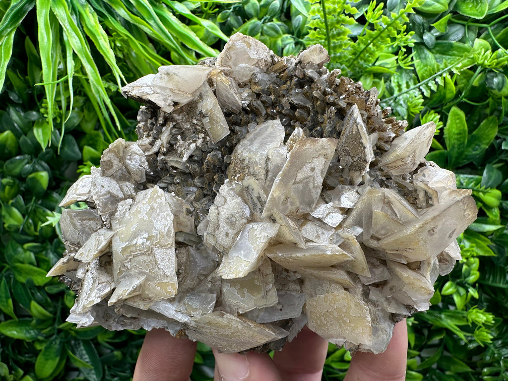 Calcite on Quartz with Oxide, Borieva Mine Mineral Specimen