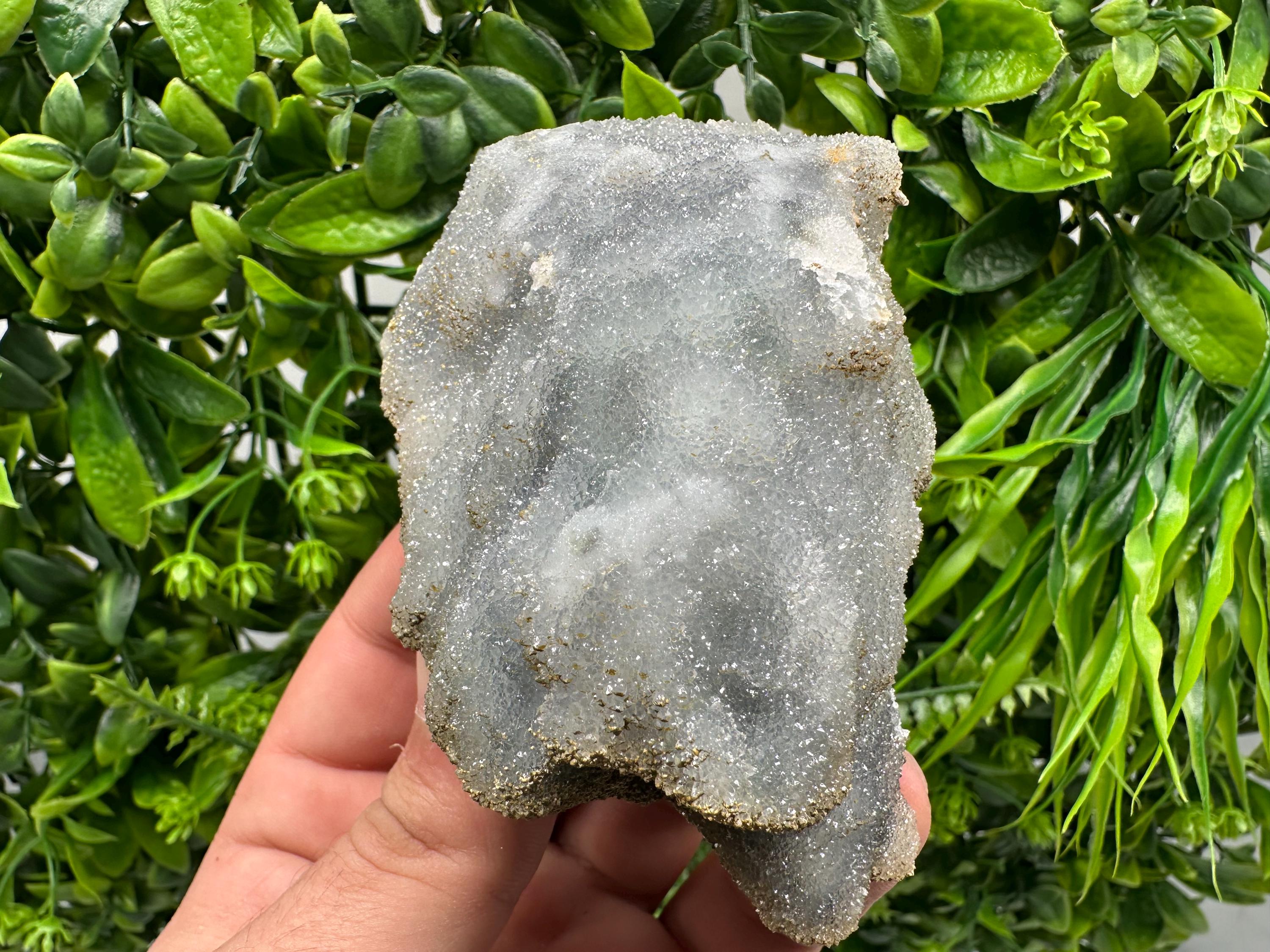 Blue Chalcedony Quartz with Chlorite Inclusions, Bulgaria Mineral Specimen