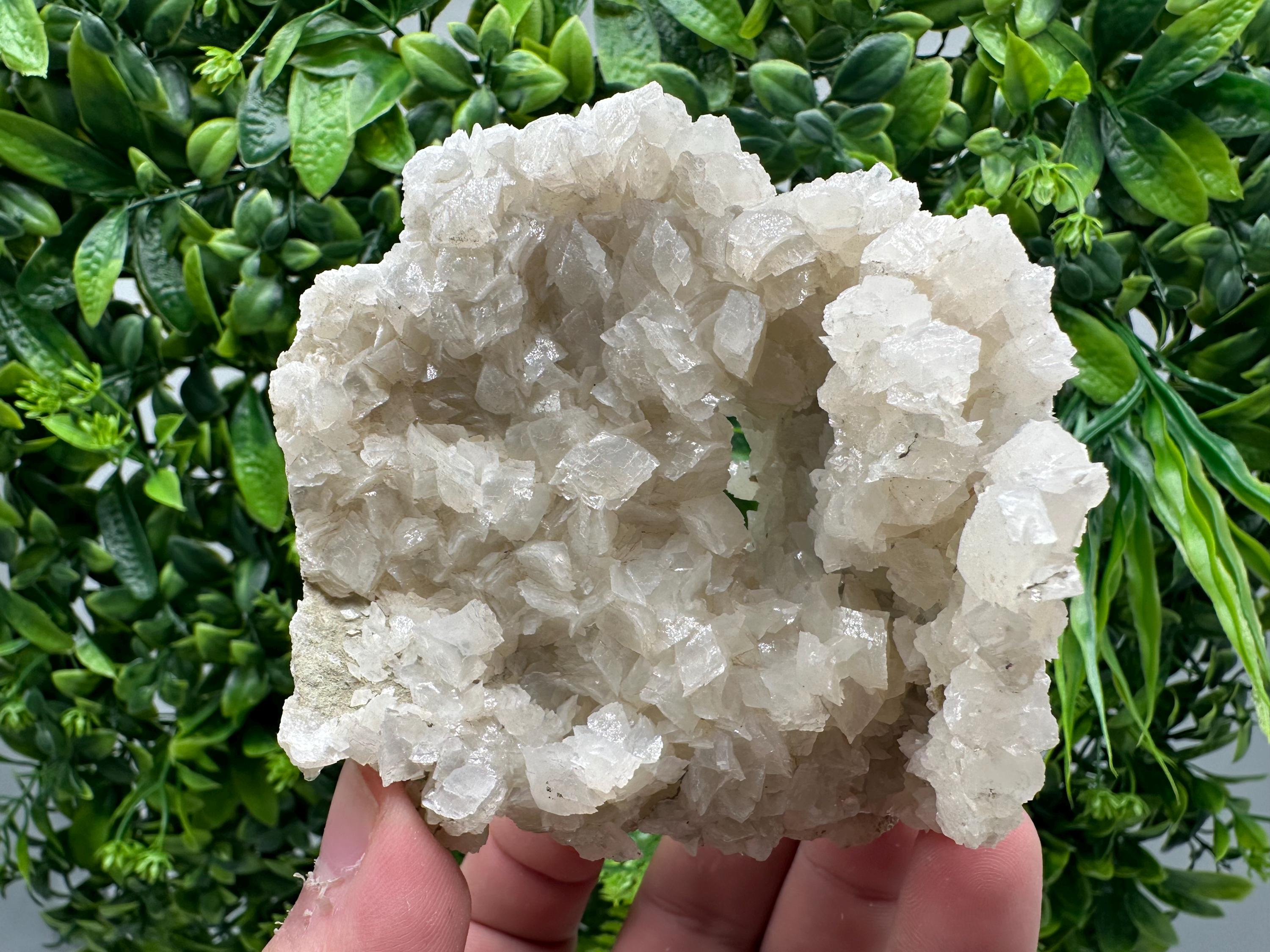Fluorescent Mangano Calcite Specimen: Rhodopes Bulgaria Mineral Decor
