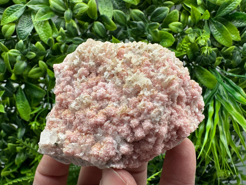 Rhodochrosite on Quartz, Starnica Mine, Bulgaria