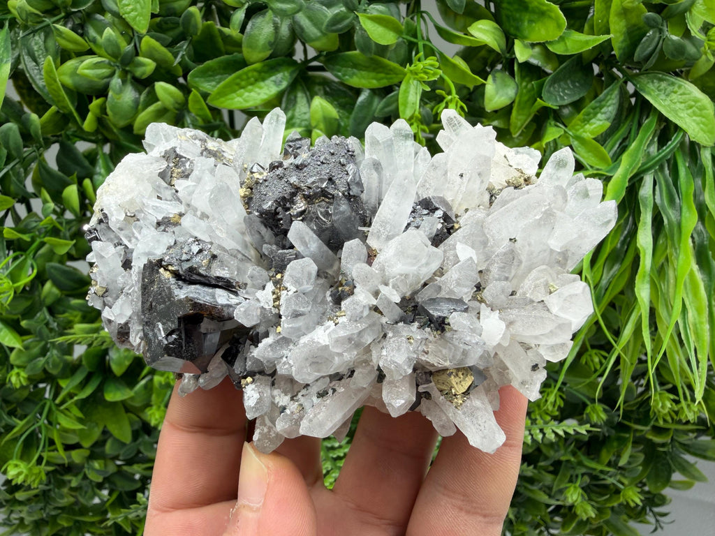 Sphalerite Chalcopyrite on Quartz with Galena, Bulgaria Mineral Specimen