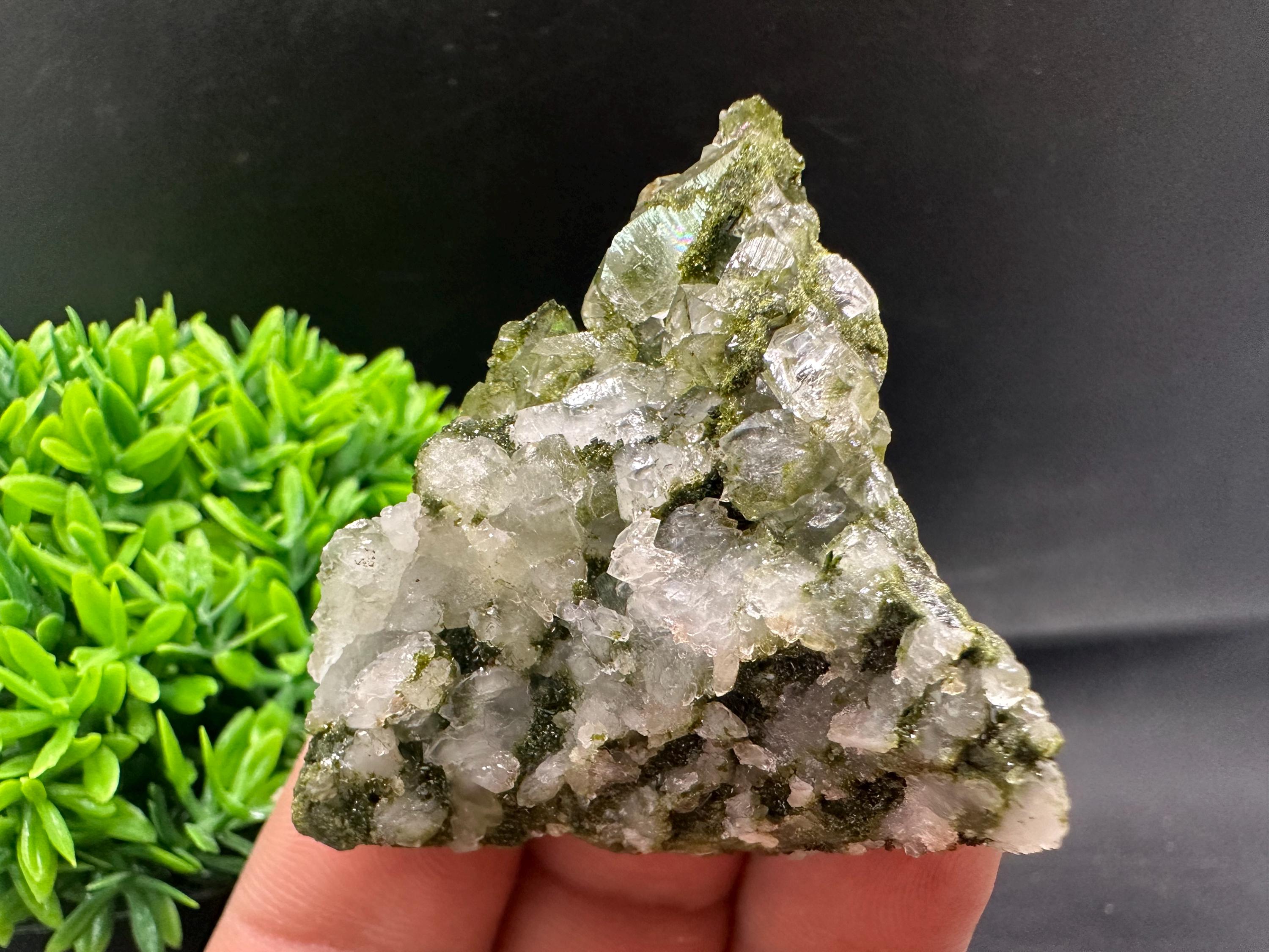 Rare Green Epidote with Quartz Crystals, Eastern Anatolia Turkey