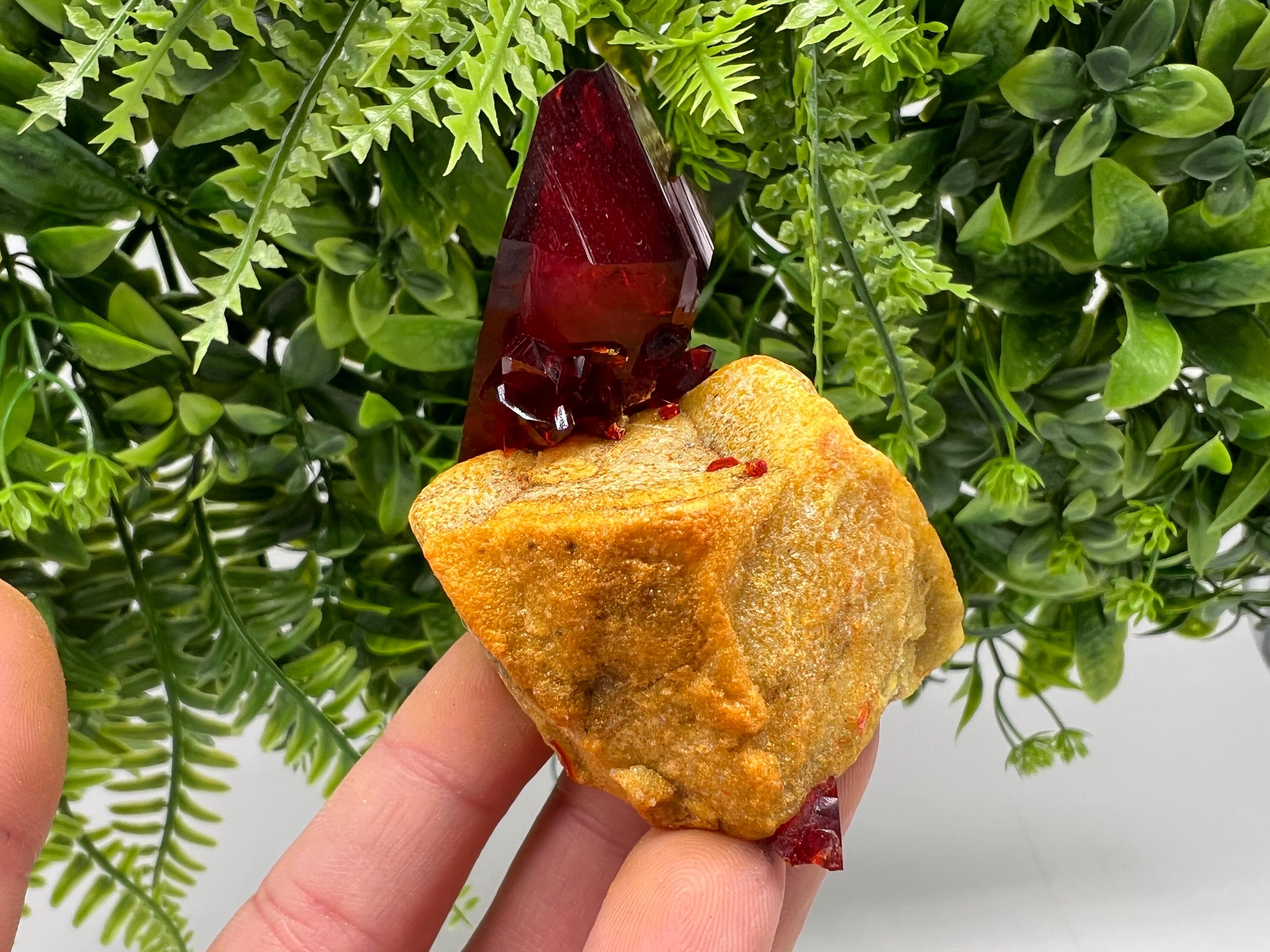XXL Lab-Grown Pruskite Ruby Crystal on Matrix, Poland