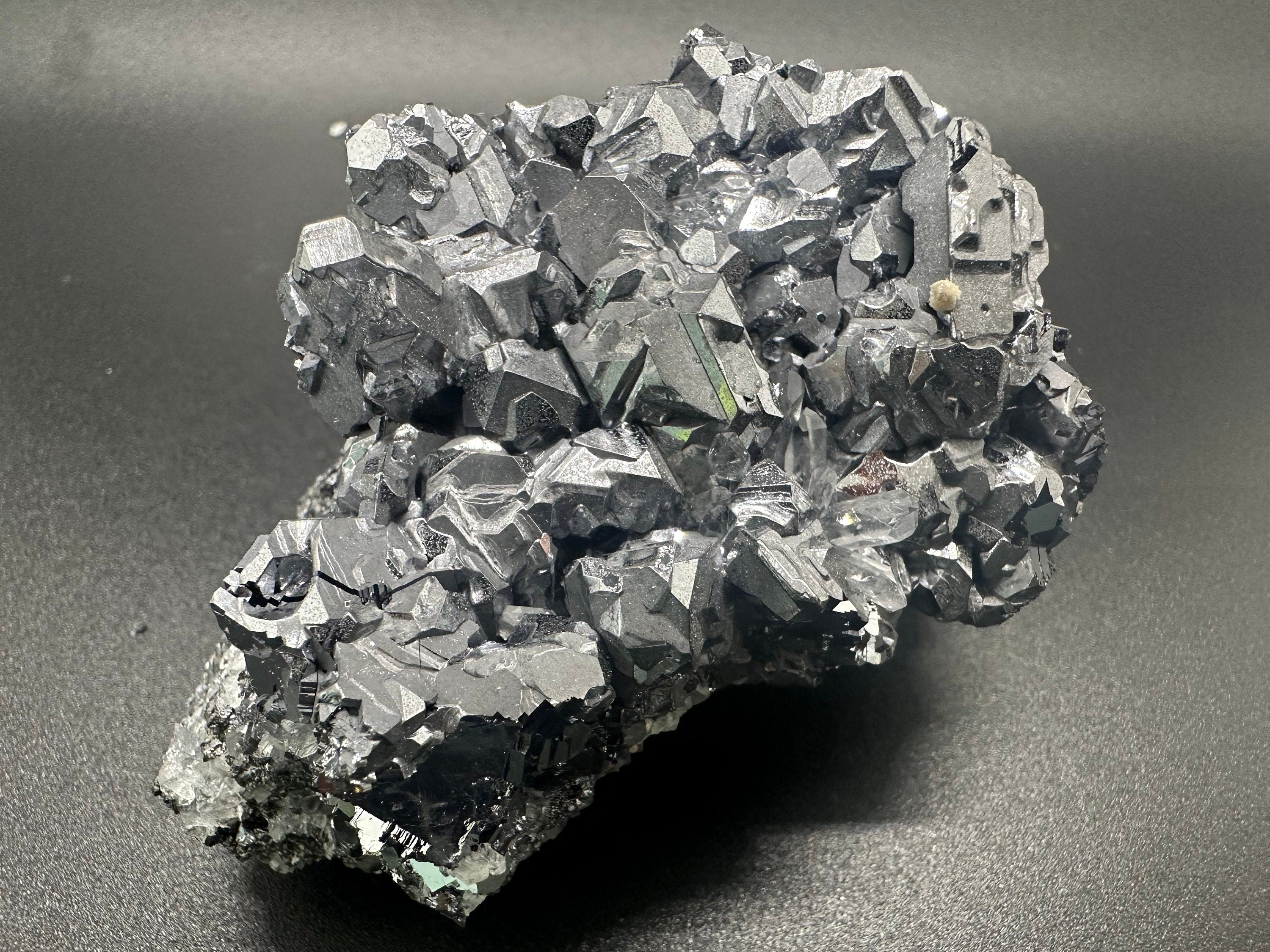 Galena Spinel Twinning with Quartz, Natural Mineral Specimen