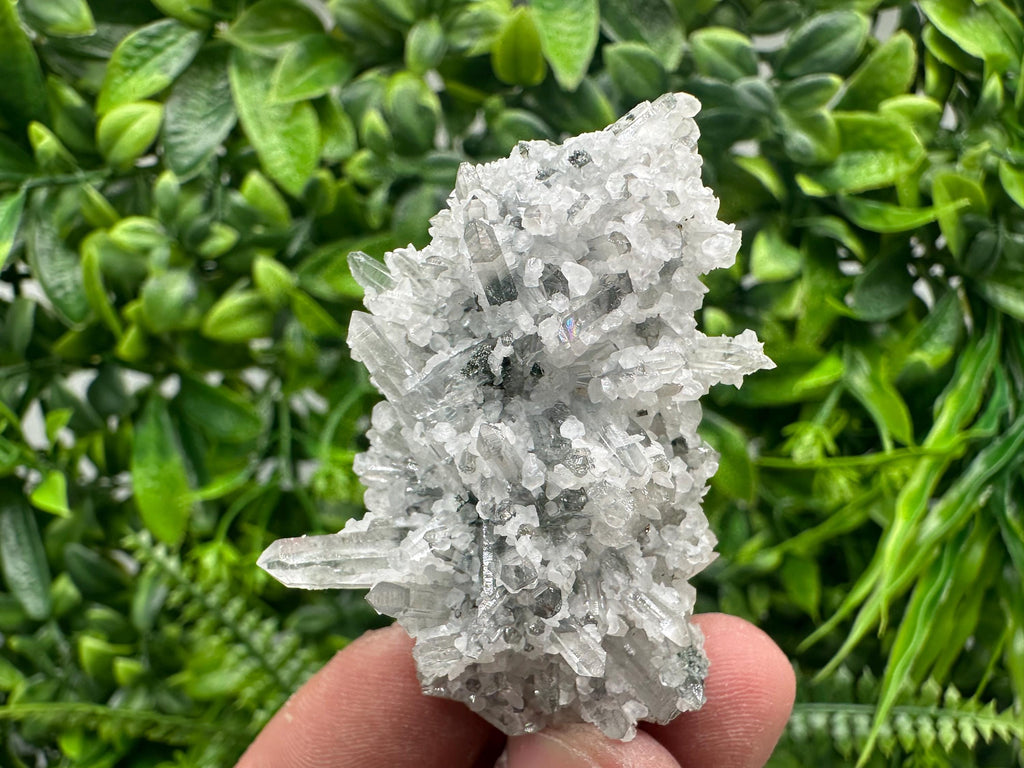 Transparent Quartz on Chlorite Matrix with Calcite, Bulgaria Mineral Specimen