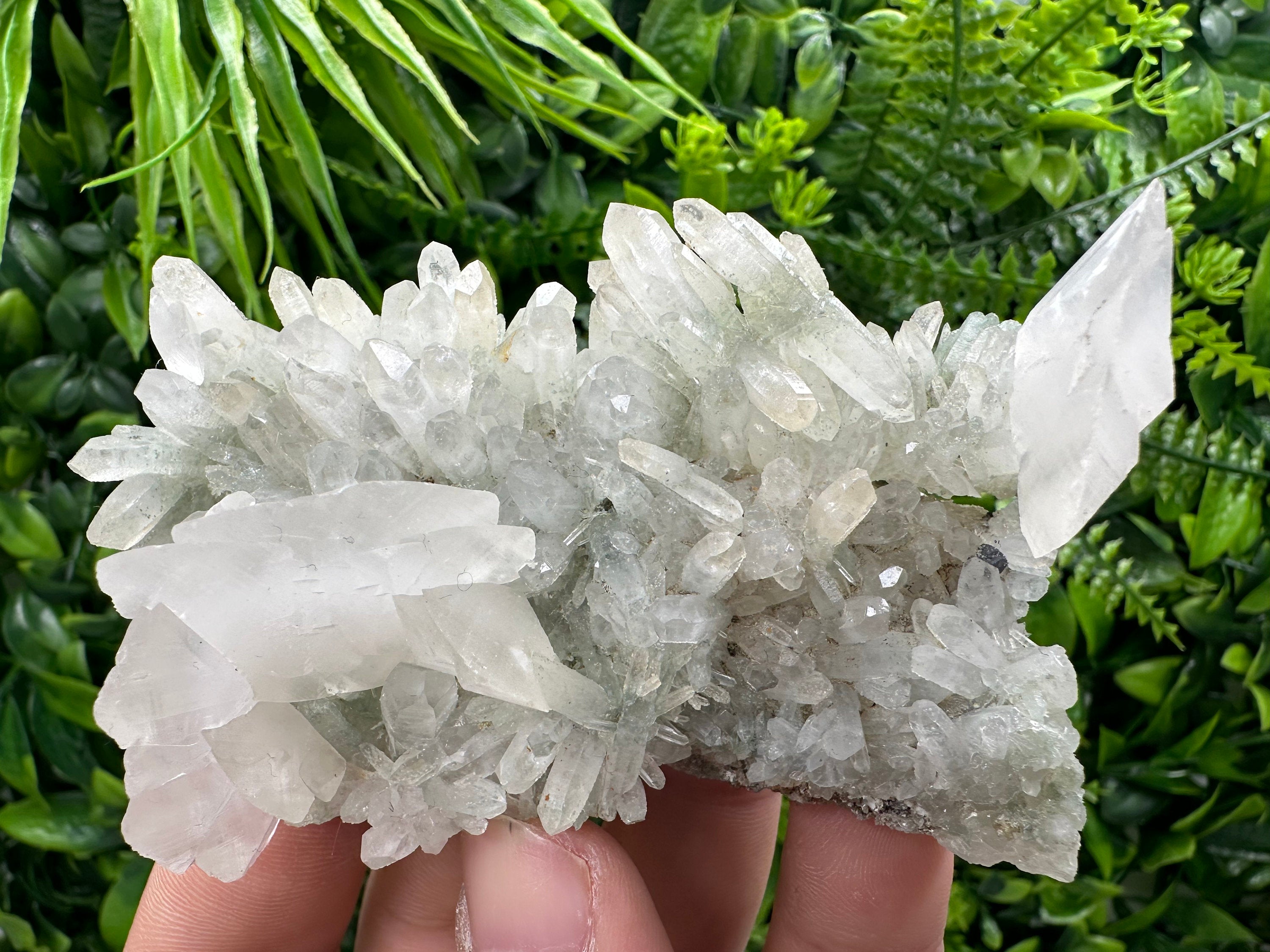 Calcite on Quartz with Chlorite, Bulgaria Minerals Collection