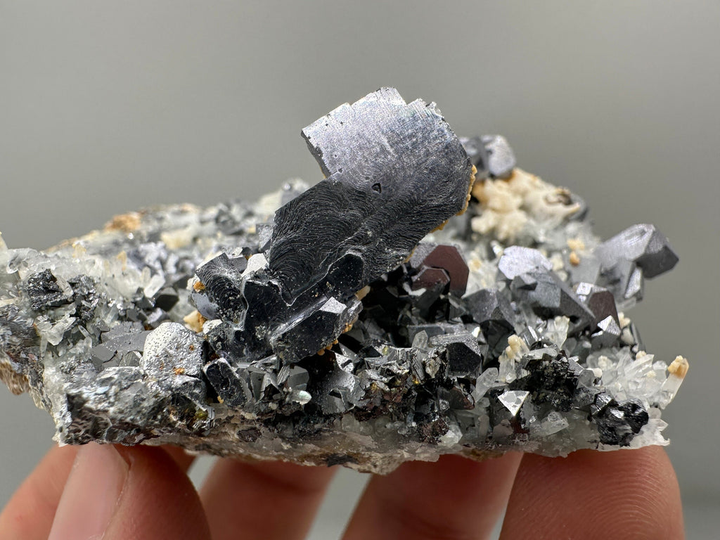 Skeletal Galena Mineral Specimen: Shiny Crystal Stone, Bulgaria