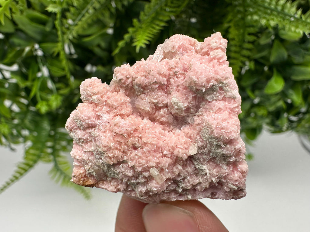 Rhodochrosite on Quartz, Starnica Mine, Bulgaria