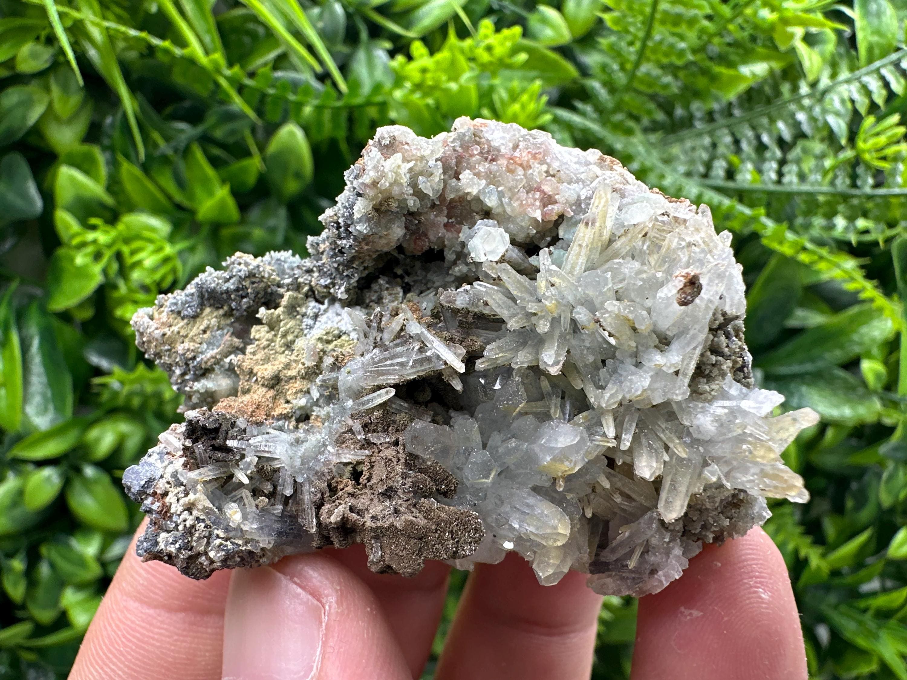 Quartz with Hematite, Chlorite, and Dolomite, Bulgaria Crystal Stone