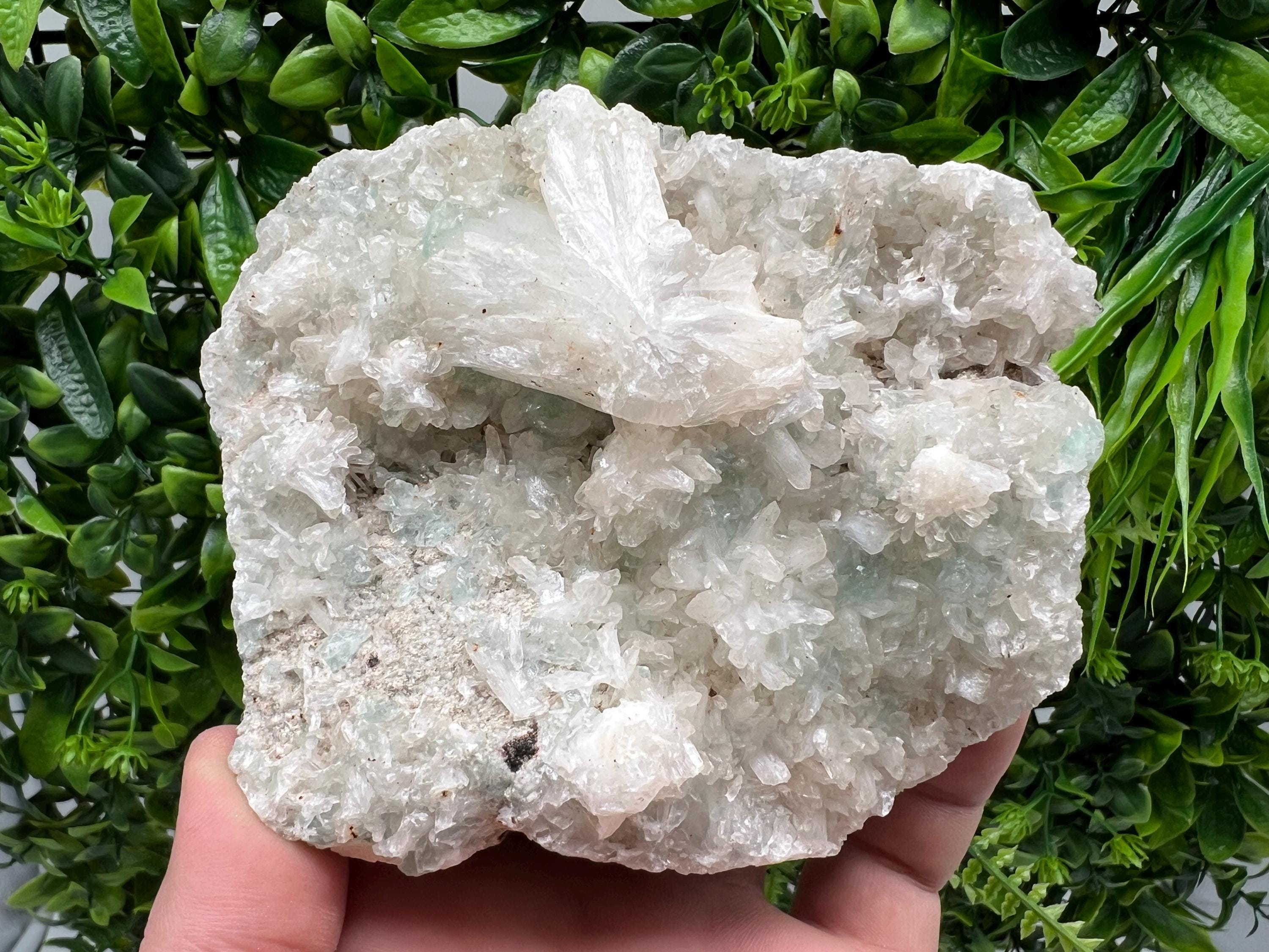 Transparent Apophyllite on Chalcedony, India Mineral Specimen