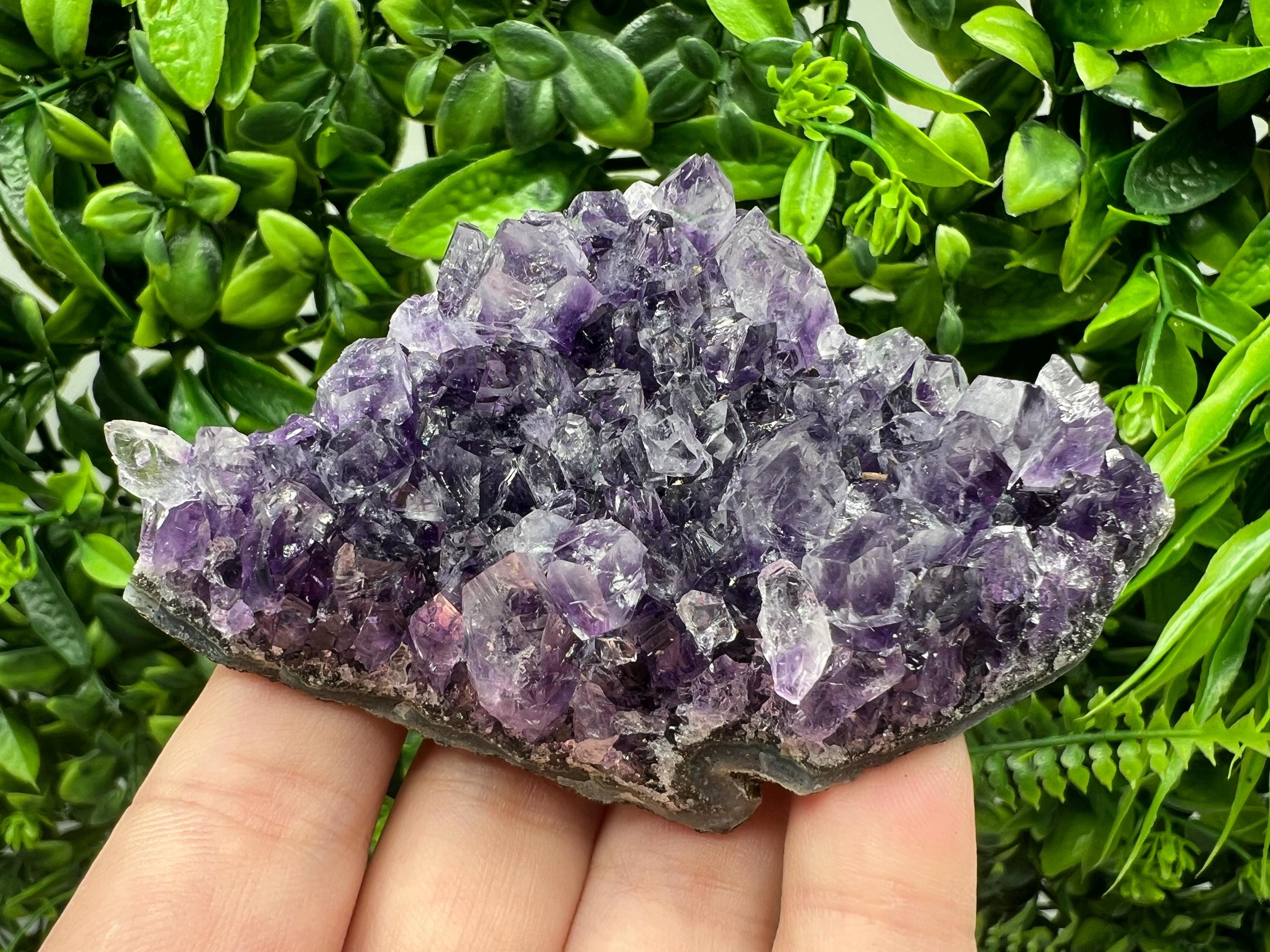 Uruguay Amethyst Cluster, Natural Purple Crystal, Home Decor