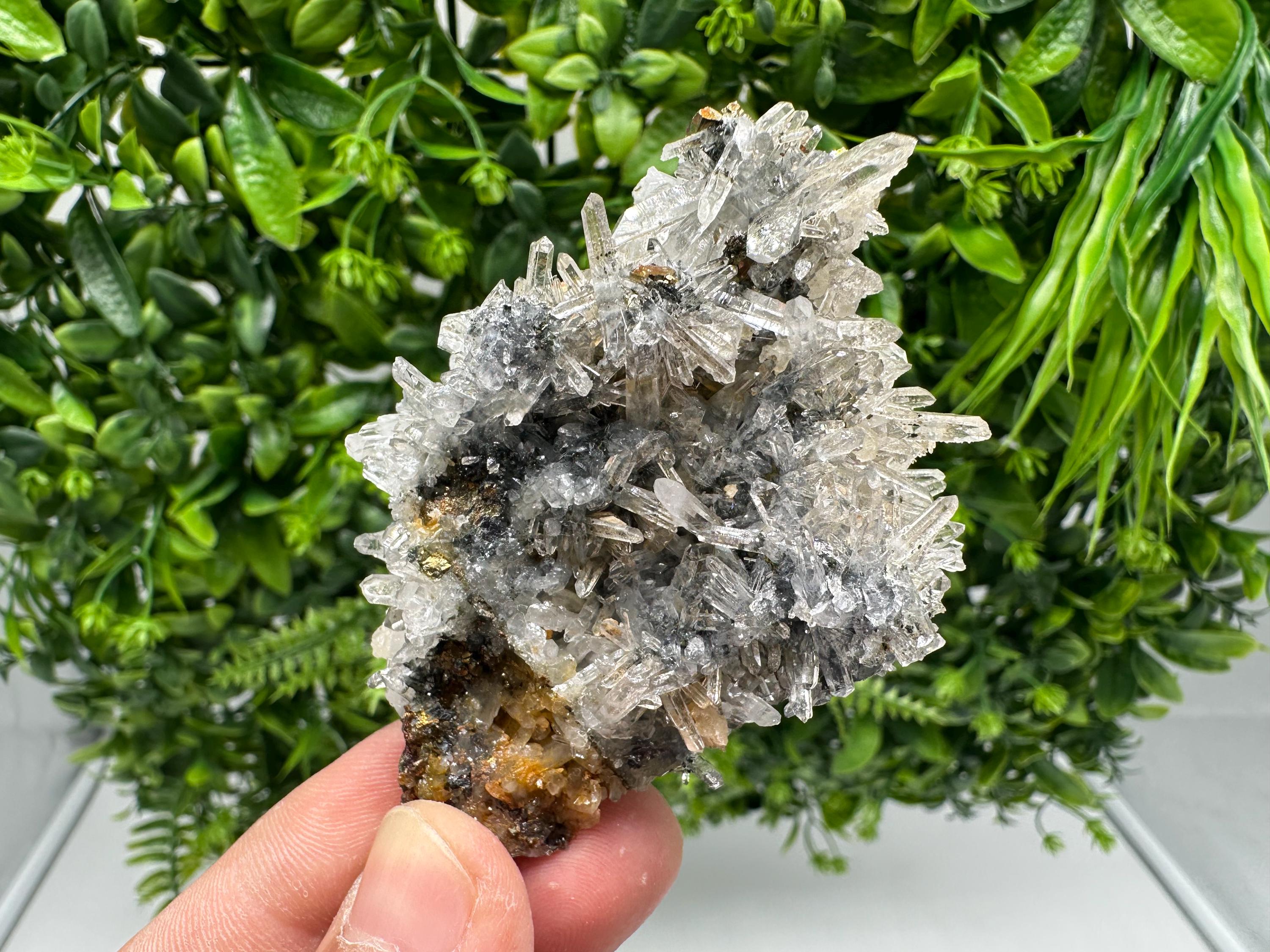 Rainbow Pyrite with Quartz: Natural Mineral Souvenir, Bulgaria