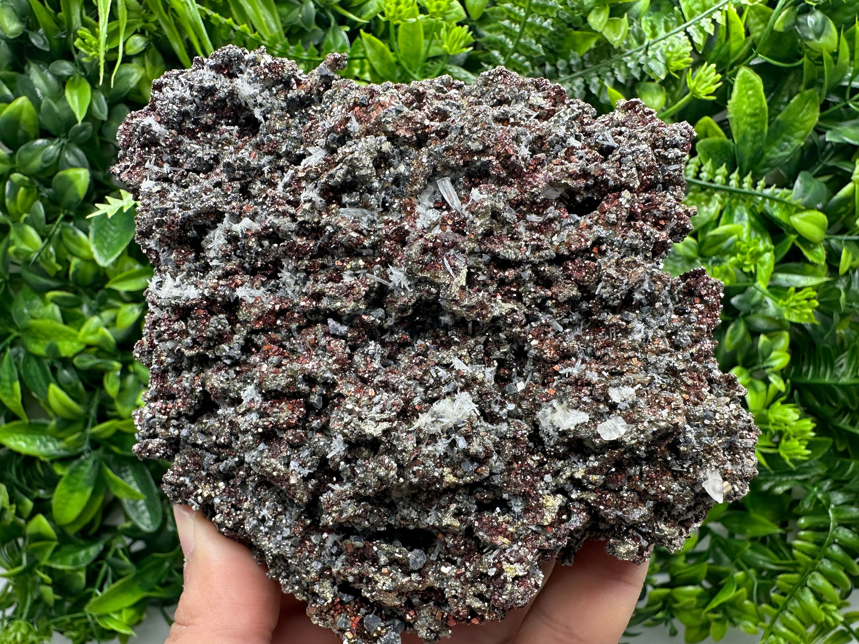 Red Pyrite with Galena and Quartz, Borieva Mine Mineral Specimen