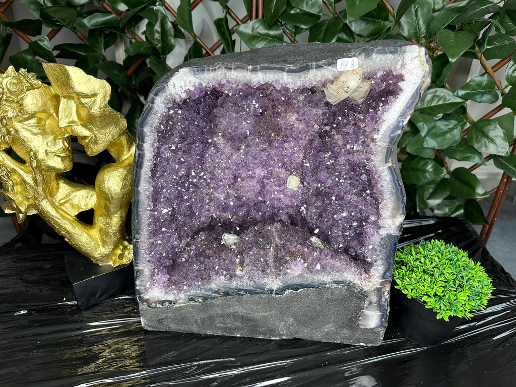 Large Amethyst Geode, Brazil Mineral Specimen, Purple Quartz