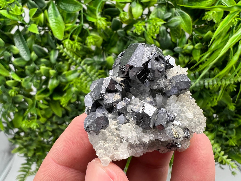 Galena on Chalcedony, Krushev Dol Mine, Bulgaria