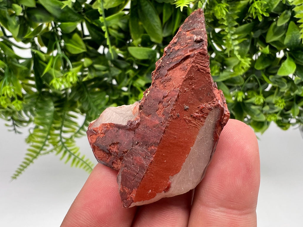 Red Hematite Quartz Specimen: Moroccan Phantom Crystal, Rare Mineral Collection