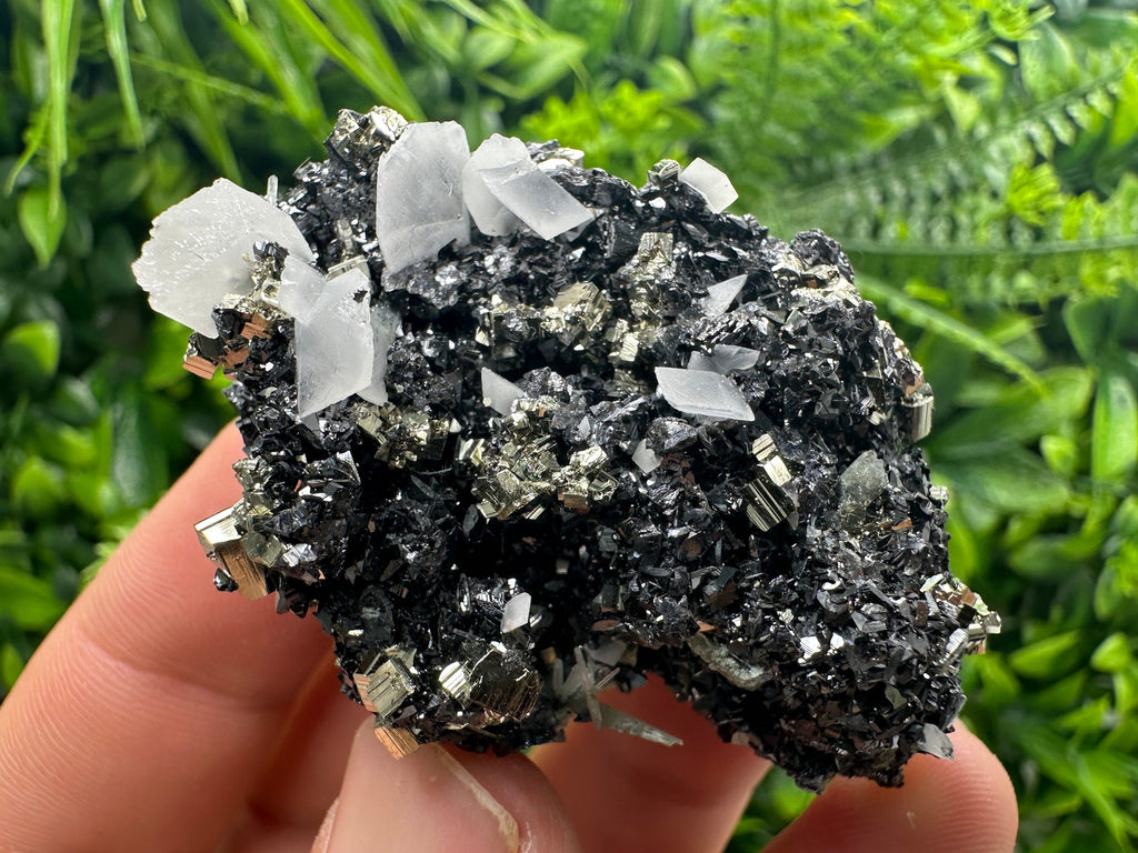 Pyrite Sphalerite Quartz Calcite Specimen: Borieva Mine, Bulgaria