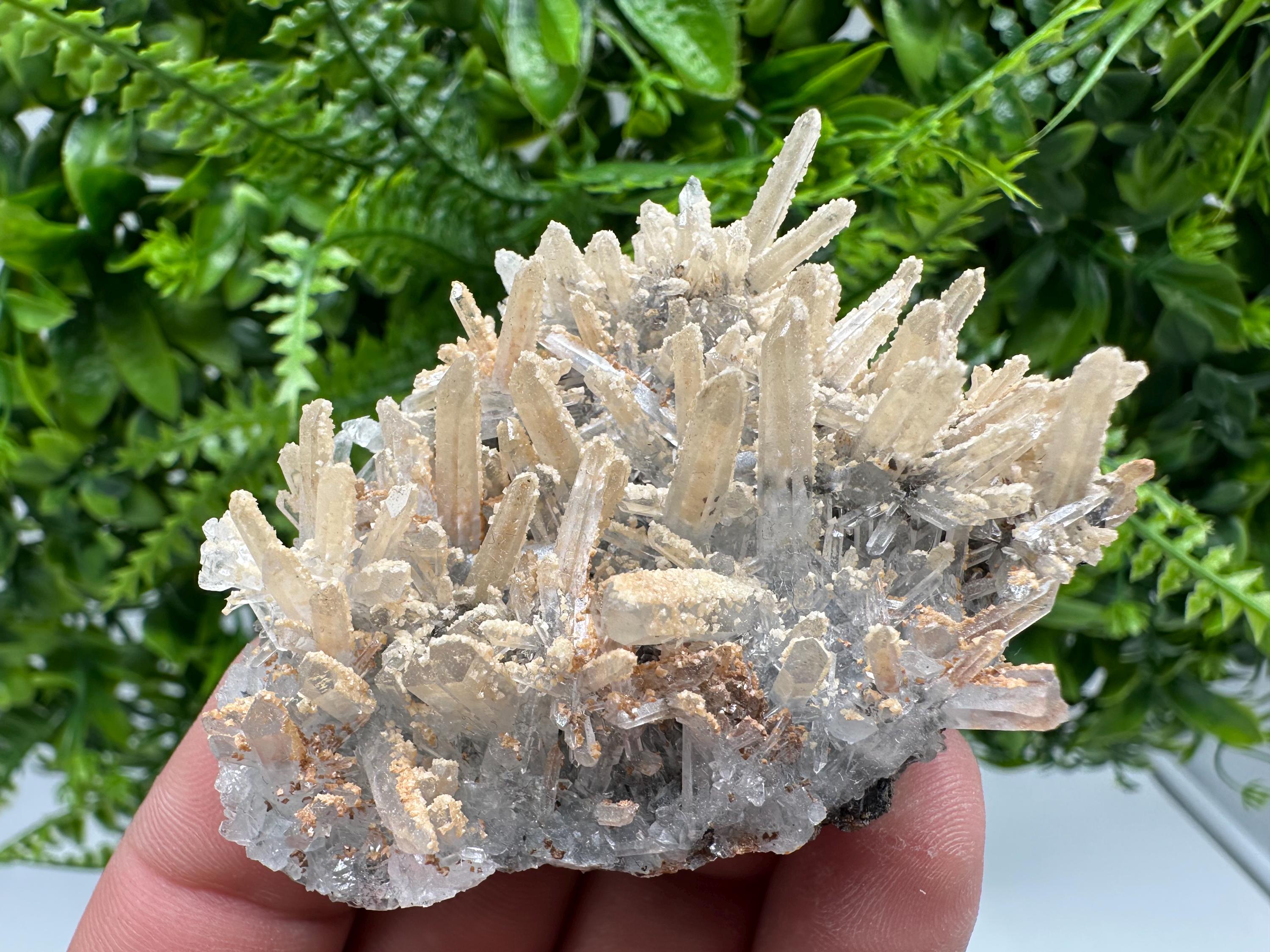 White Calcite Quartz Cluster, Madan Bulgaria, Natural Mineral Specimen