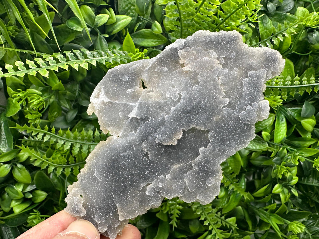 Blue Chalcedony Quartz with Chlorite Inclusions: Bulgaria Crystal Decor Stone