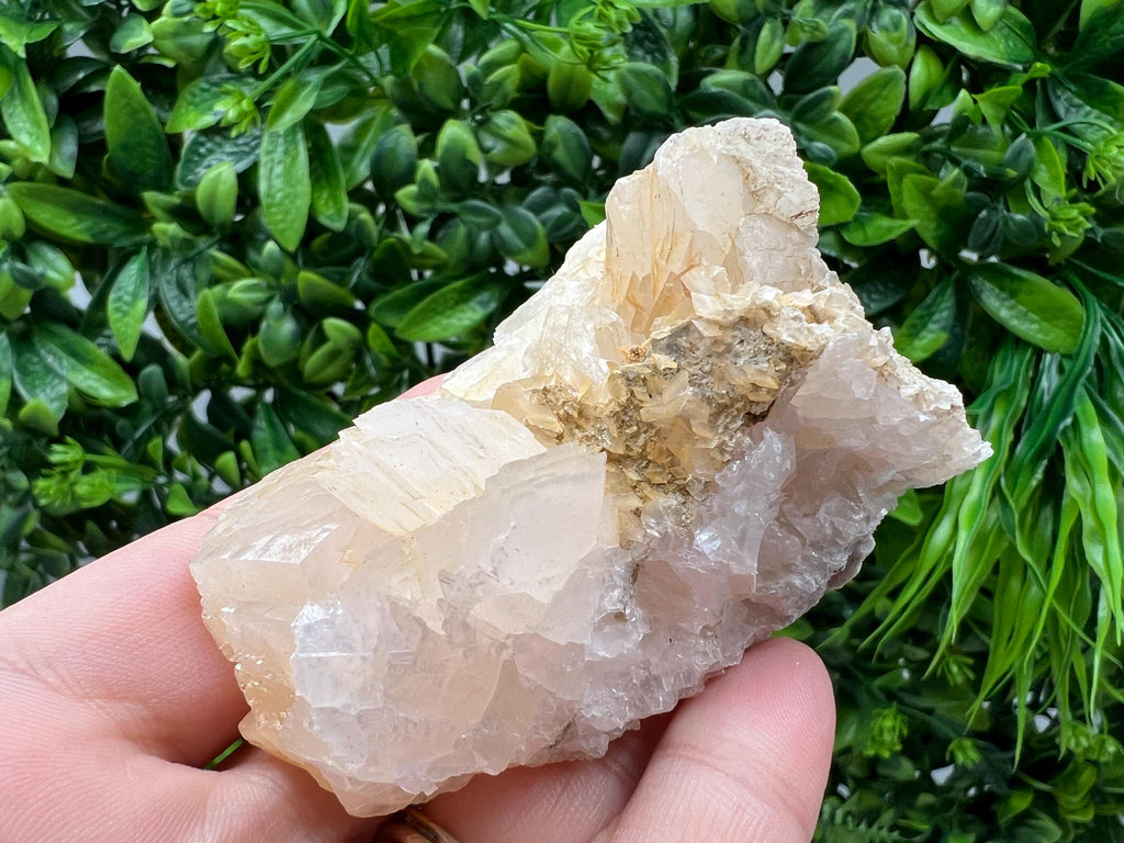 Quartz Crystal with Calcite and Chlorite: Borieva Mine, Bulgaria