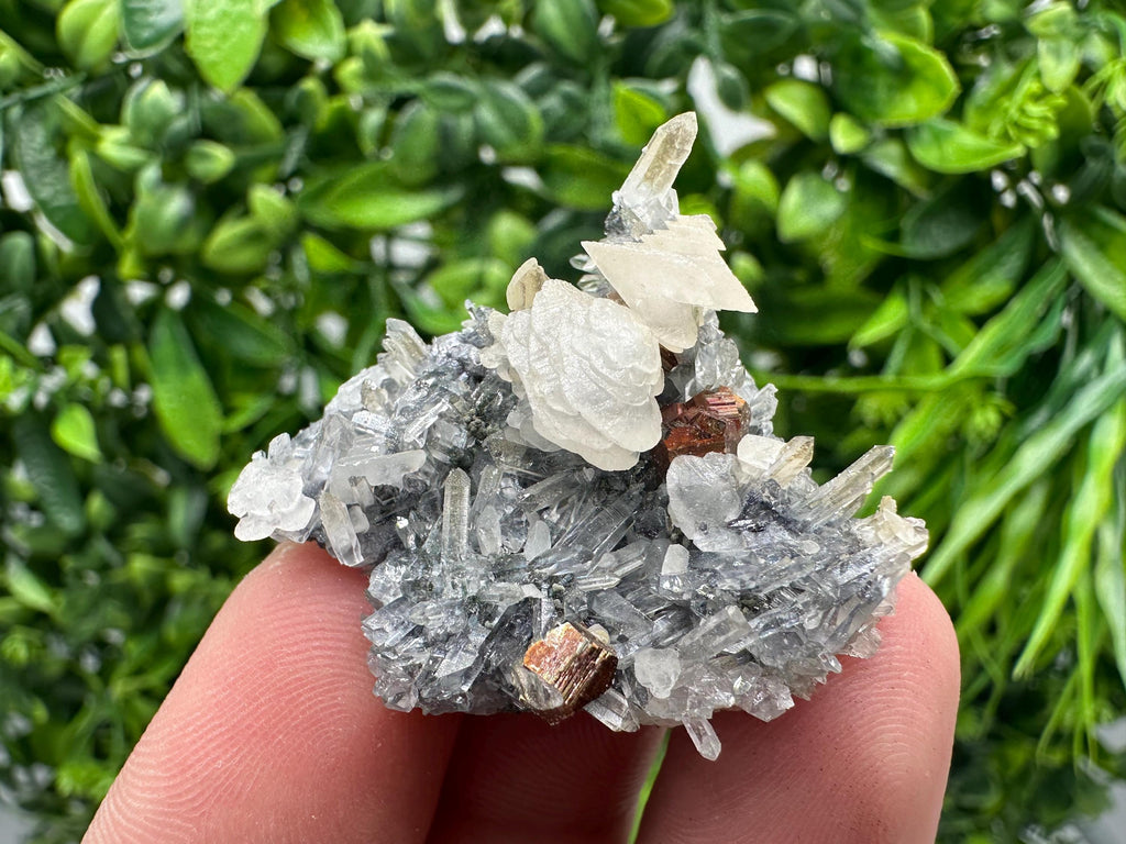 Quartz with Calcite and Chlorite: Borieva Mine Crystal Souvenir
