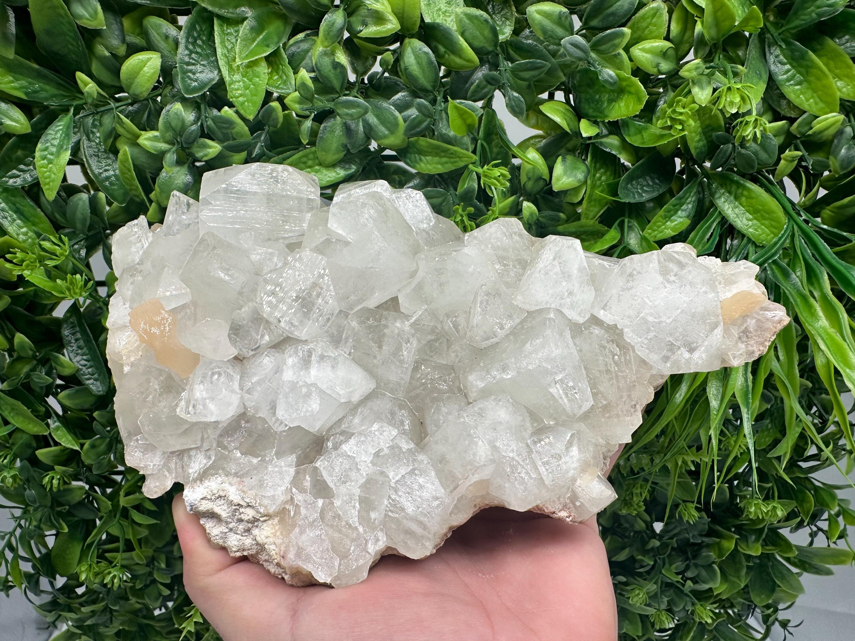 Large Apophyllite Stilbite on Chalcedony, India Mineral Specimen