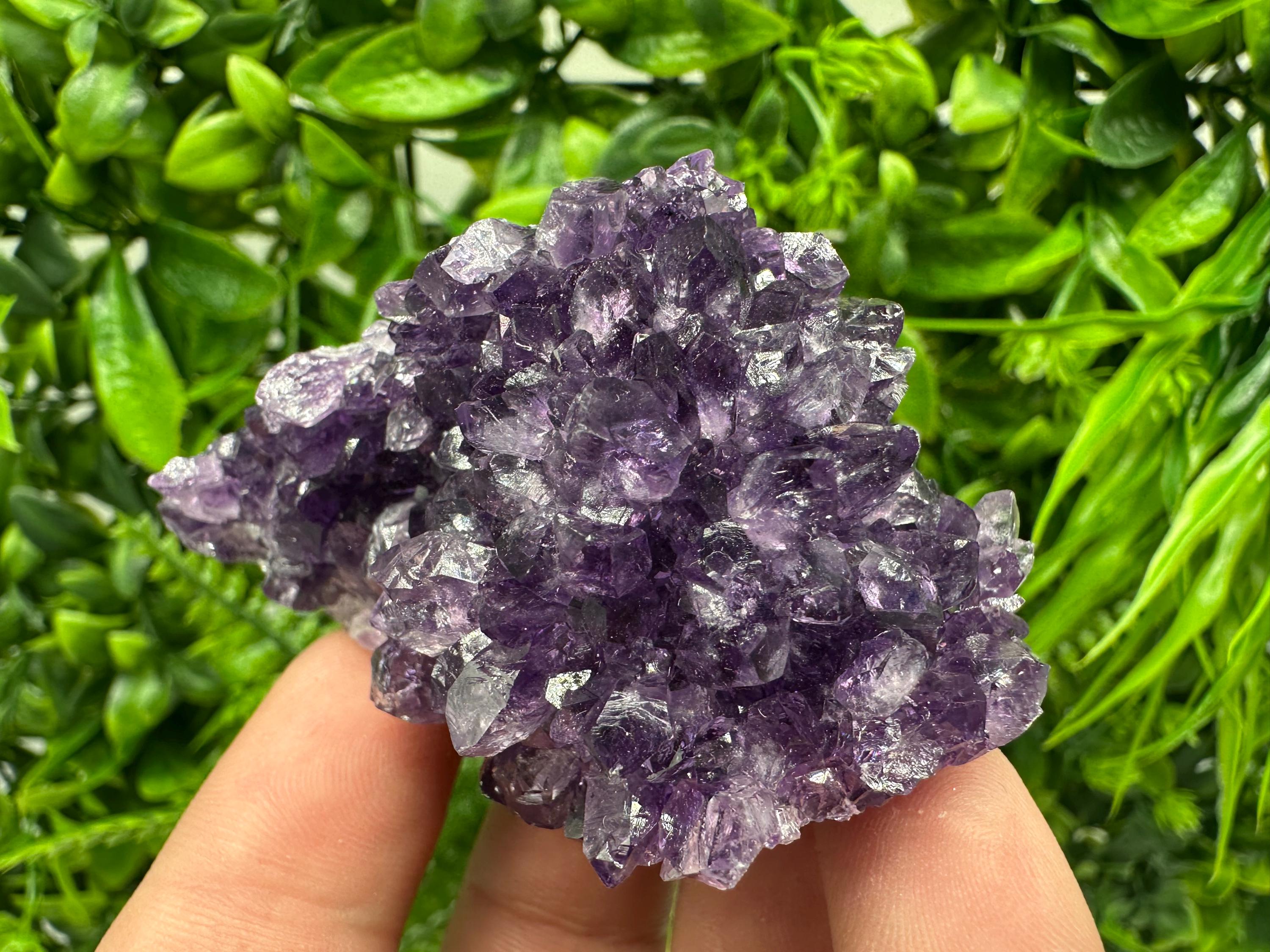 Natural Purple Amethyst Cluster from Uruguay: Home Decor Crystal