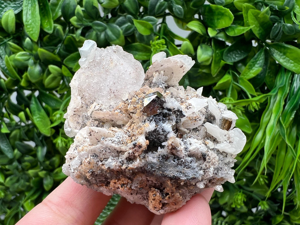 Rainbow Pyrite with Calcite, Borieva Bulgaria Crystal, Natural Mineral