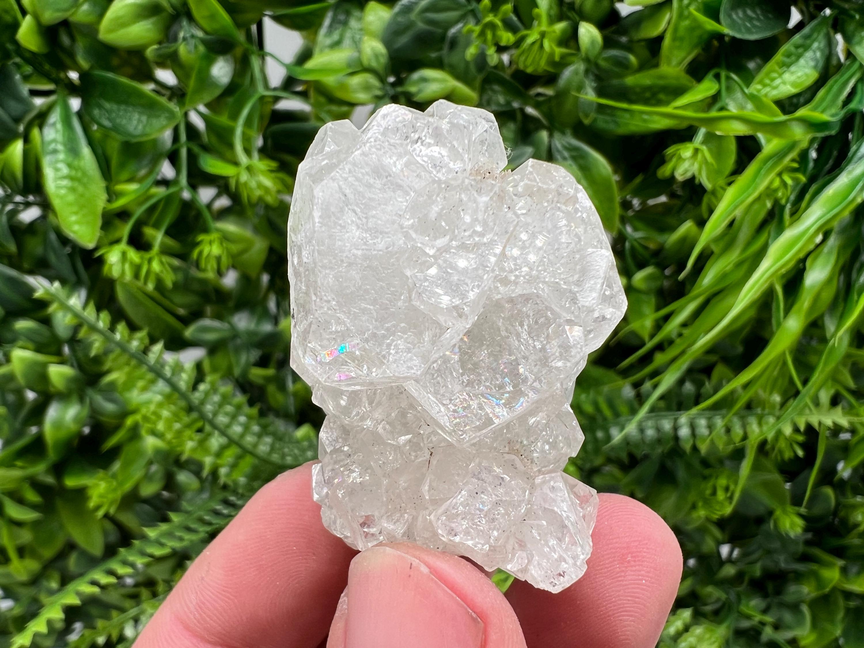 Transparent Apophyllite on Chalcedony, Natural Crystal Specimen, India
