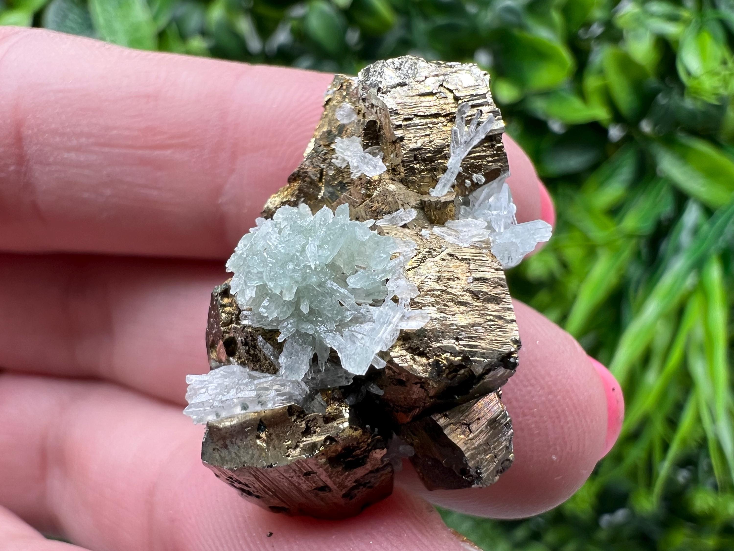 Wonderful Rainbow Pyrite whit Calcite,natural minerals souvenir Crystal,collection stone,rare minerals,home decor,Borieva Bulgaria
