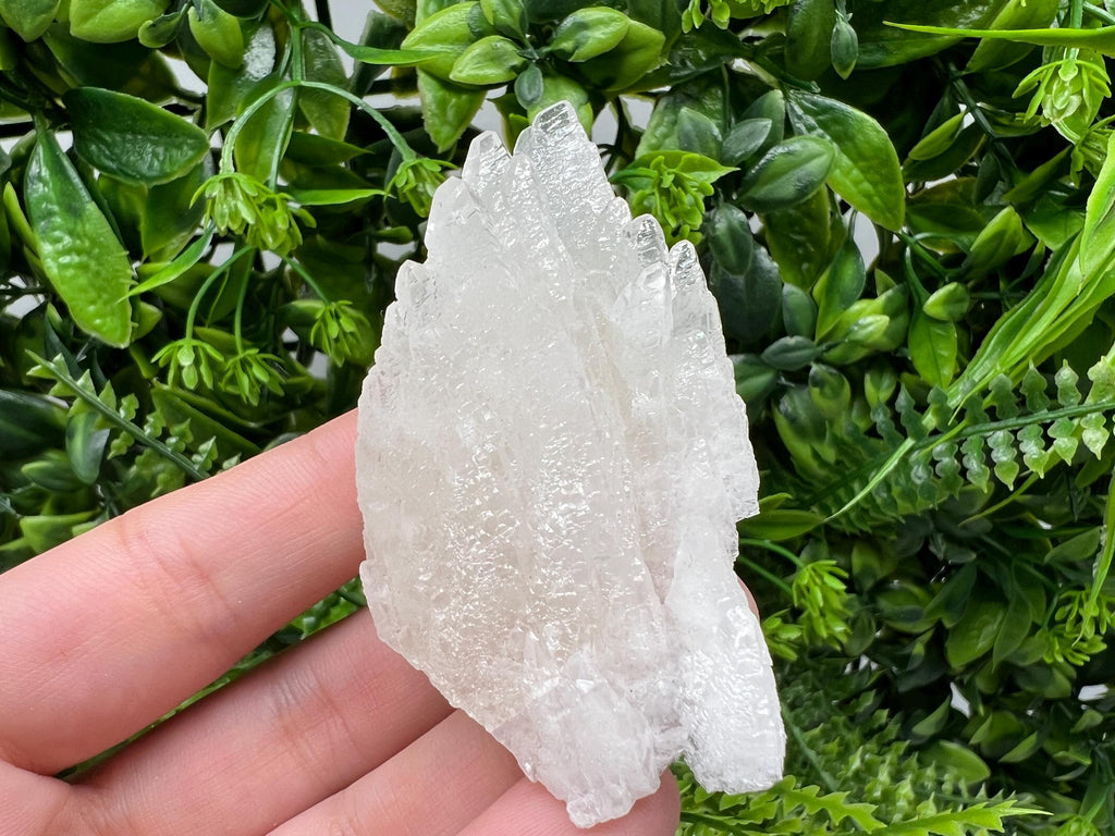 Calcite on Green Quartz: Djurcovo Mine, Bulgaria - Healing Crystal