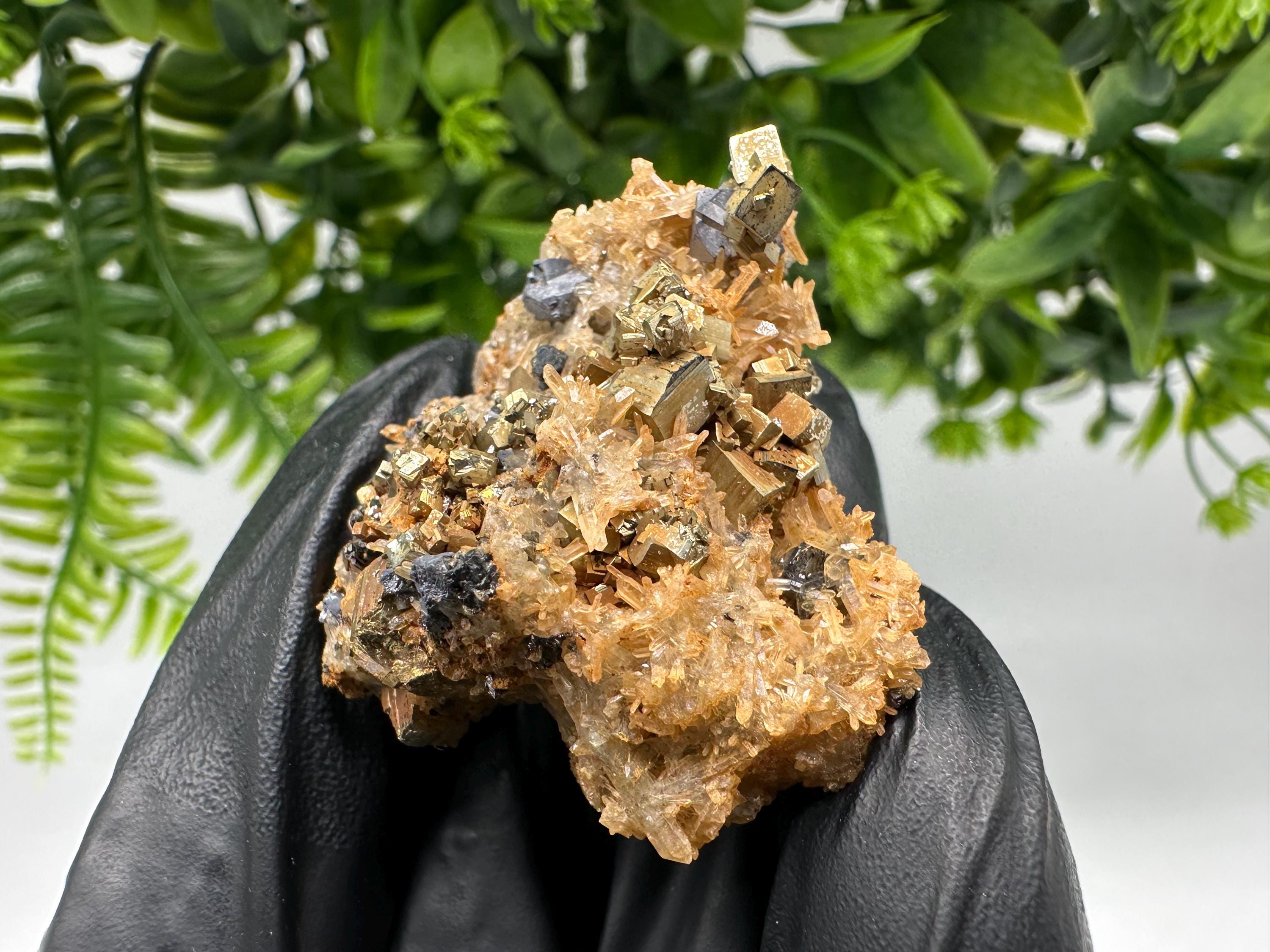Quartz with Pyrite,Galena,iron oxide Specimen: Borieva Mine Crystal Decor
