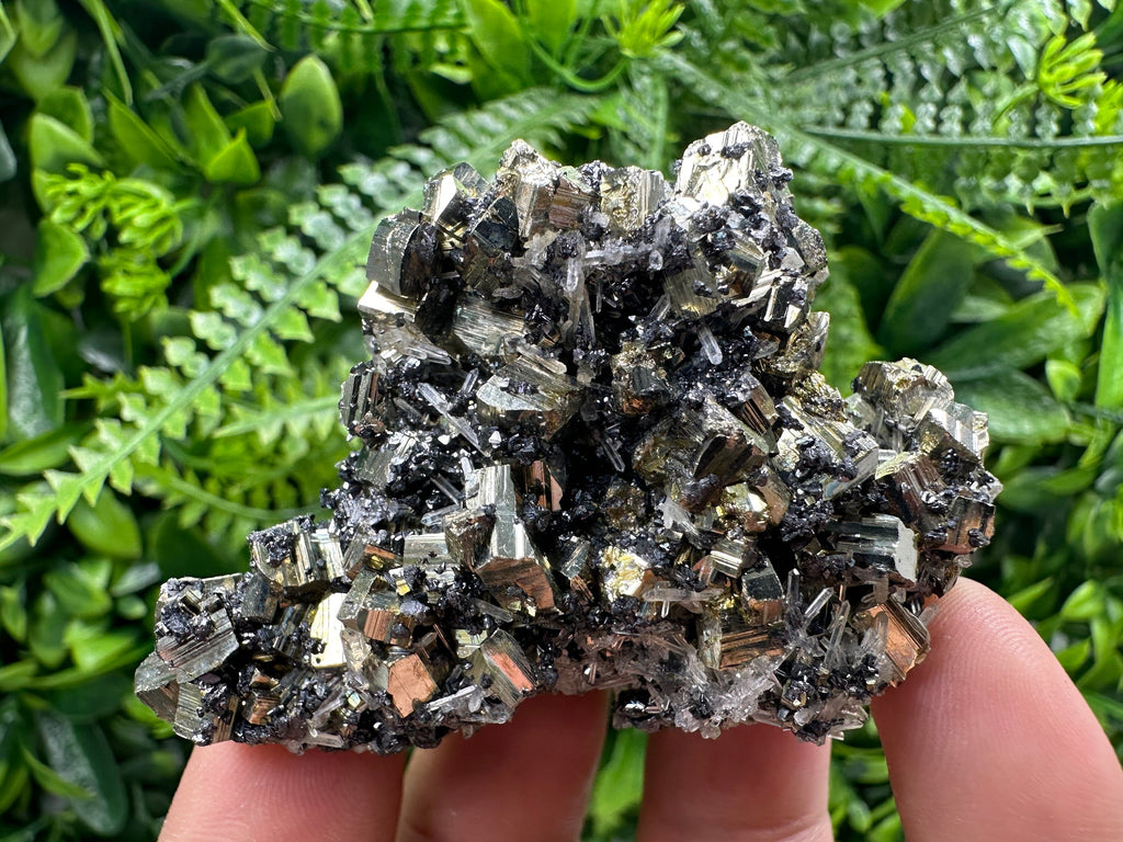 Rainbow Pyrite with Sphalerite and Quartz, Borieva Mine Mineral Specimen