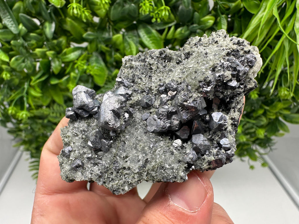 Sphalerite Galena Crystal Cluster with Quartz, Epidote & Chlorite