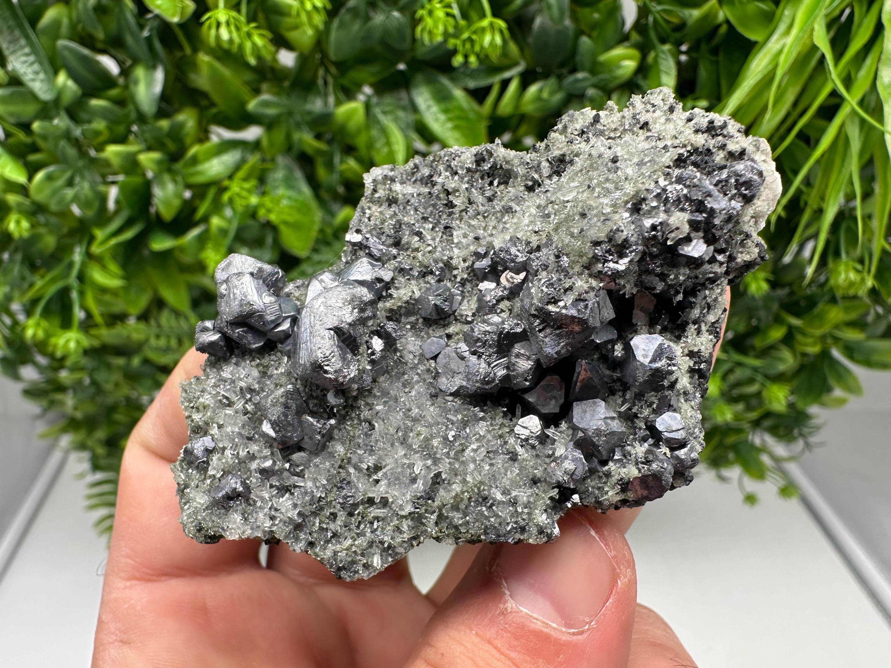 Sphalerite Galena Crystal Cluster with Quartz, Epidote & Chlorite