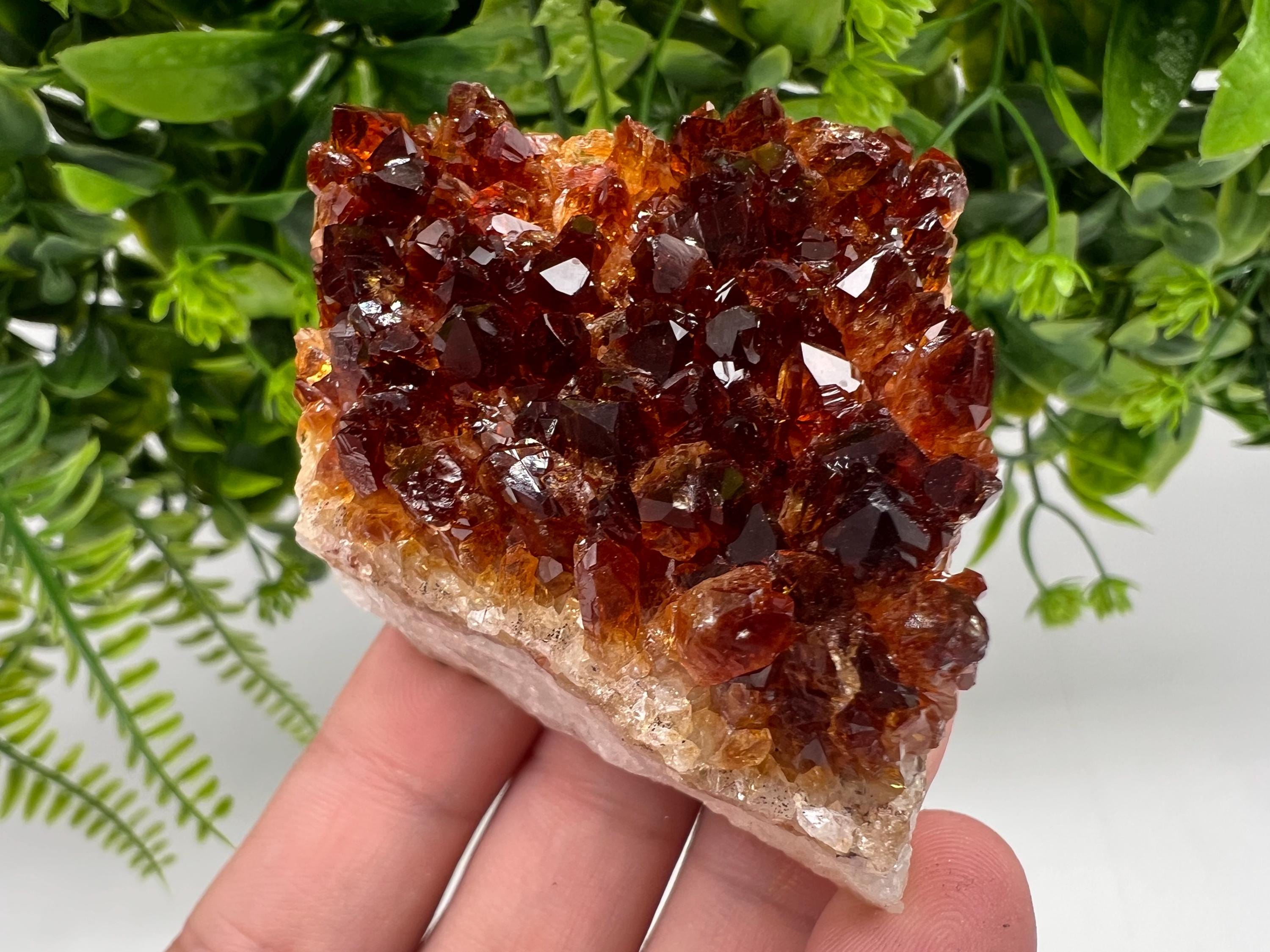 Brazilian Citrine Crystal Cluster, Hematite Inclusions