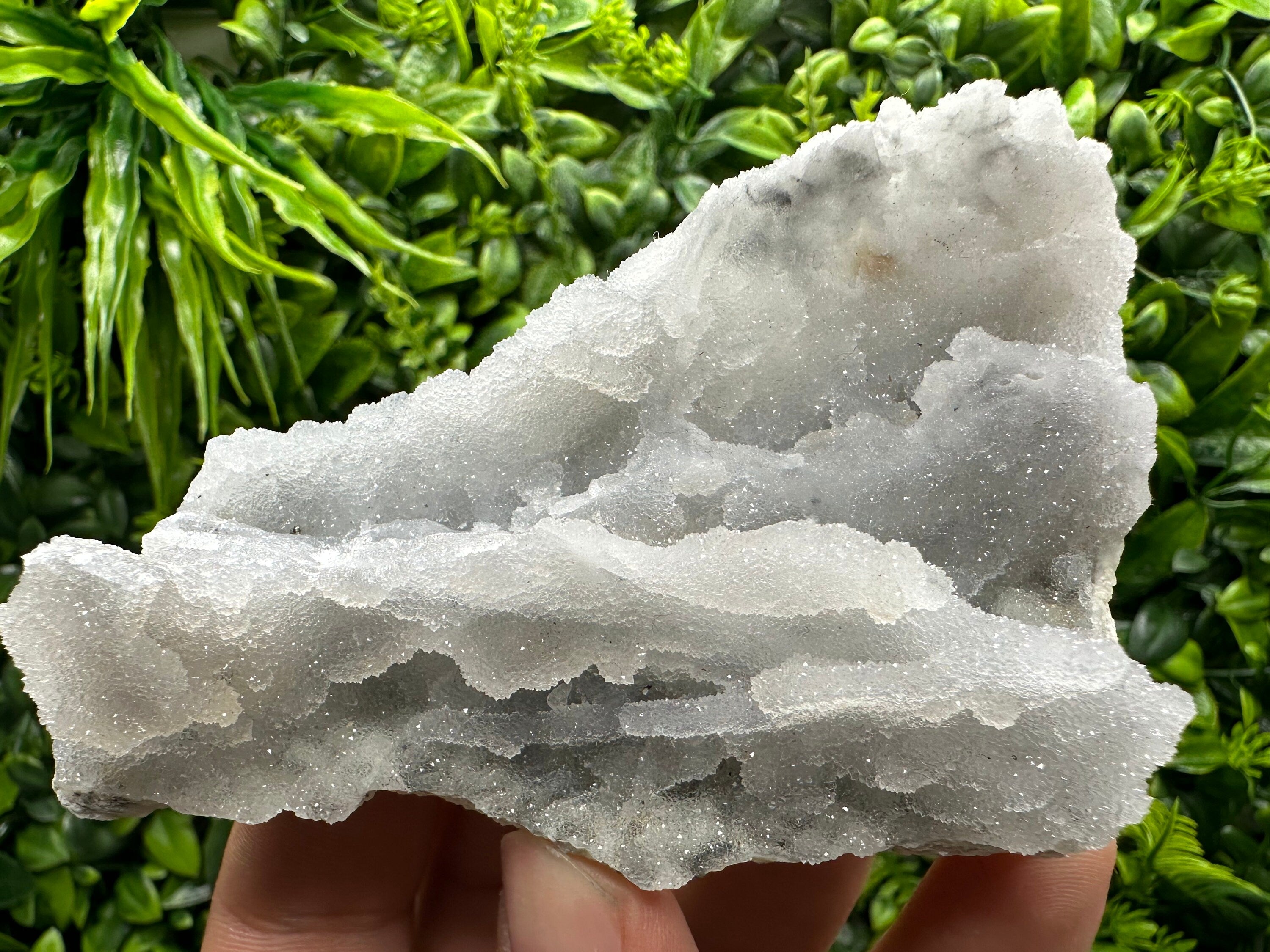 Blue Chalcedony Quartz with Chlorite Inclusions: Bulgaria Crystal Decor
