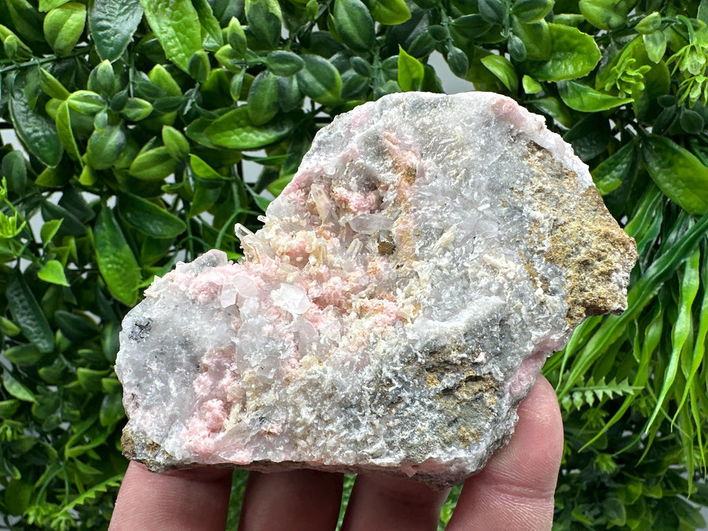 Rhodochrosite on Quartz, Starnica Mine, Bulgaria
