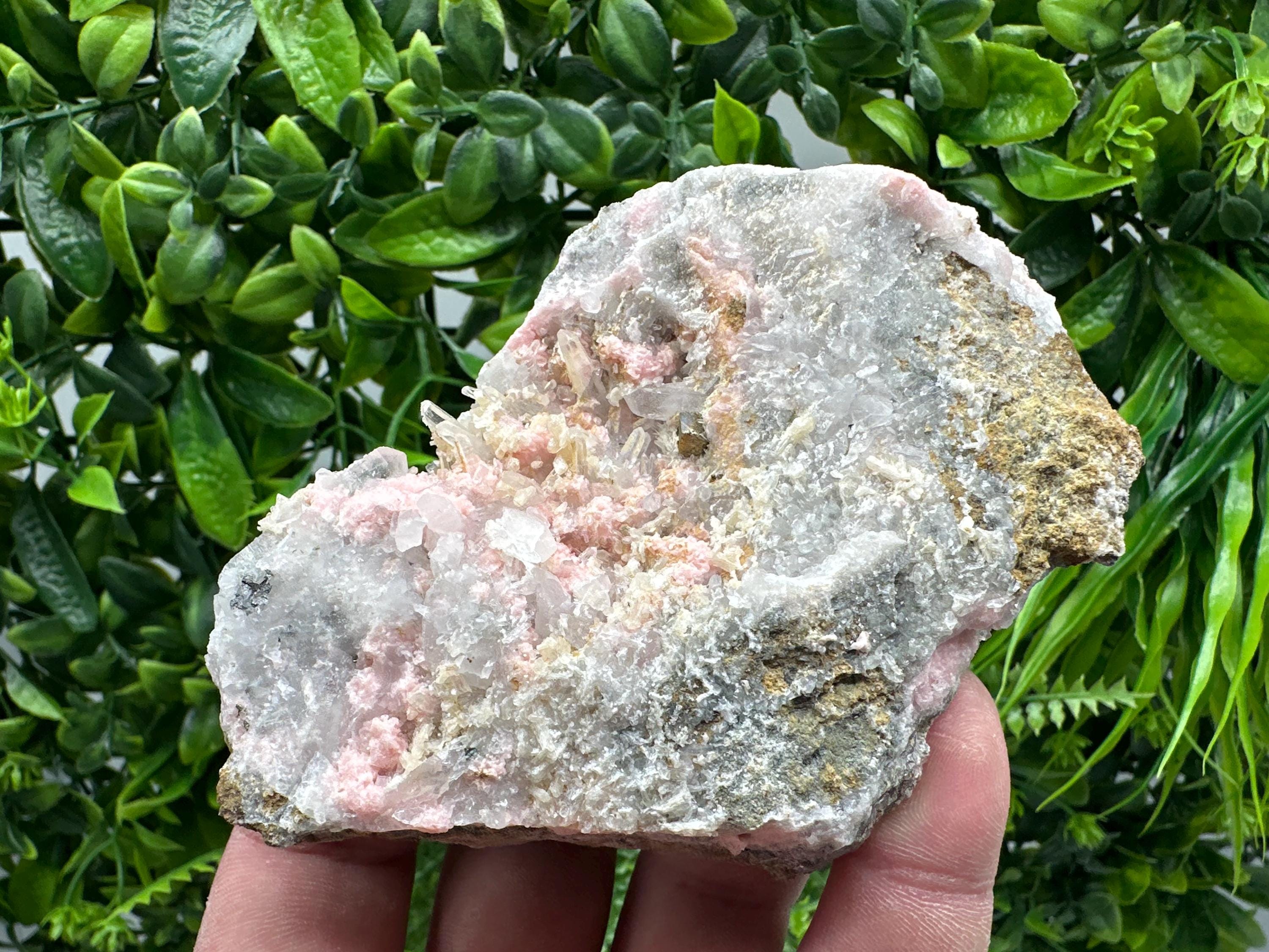 Rhodochrosite on Quartz, Starnica Mine, Bulgaria