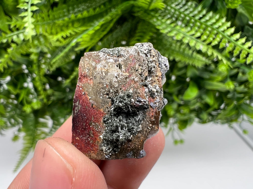 Red Rainbow Pyrite Hematite Cluster, Borieva Mine Crystal, Home Decor Stone
